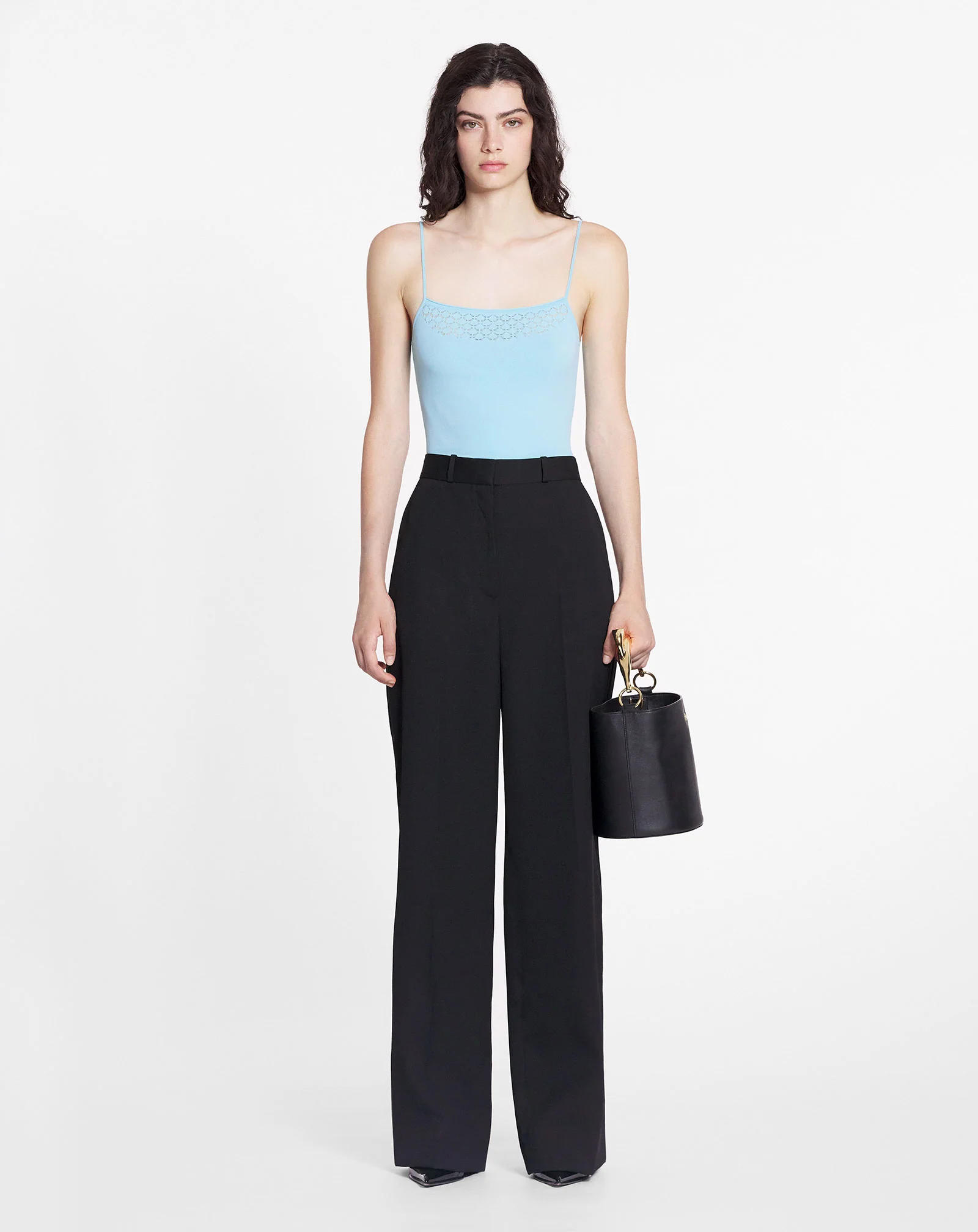 Tank top with lace detail