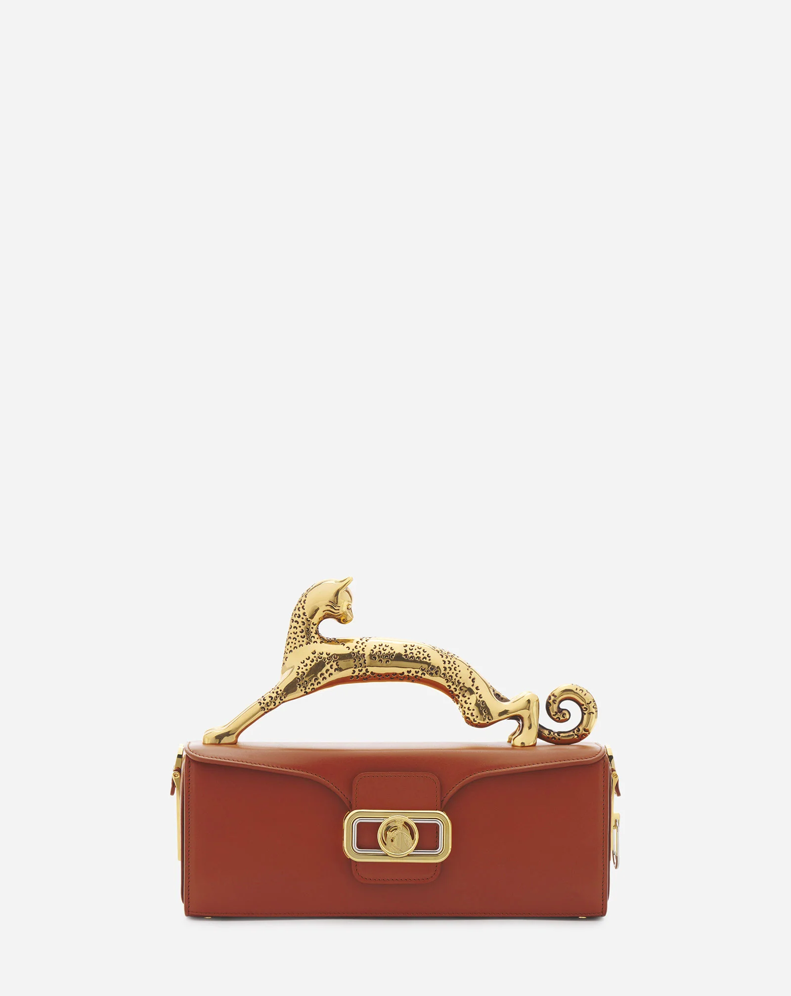 Medium pencil cat leather bag