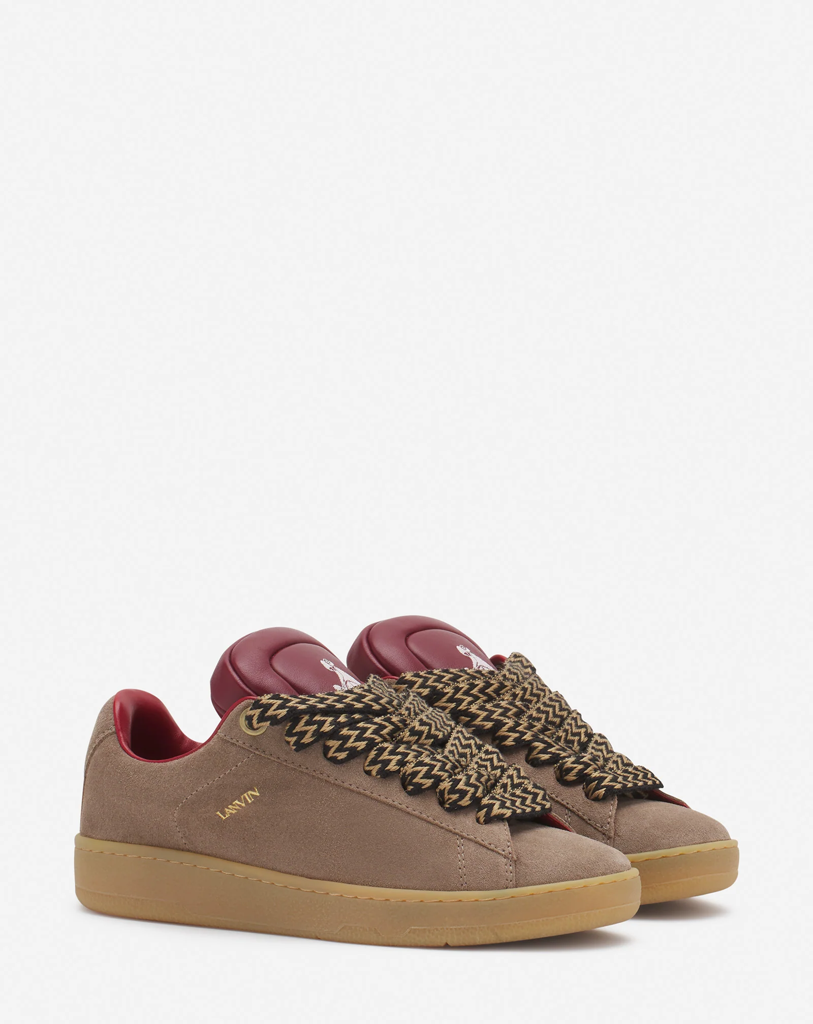 Lanvin x future hyper curb sneakers in leather and suede for women