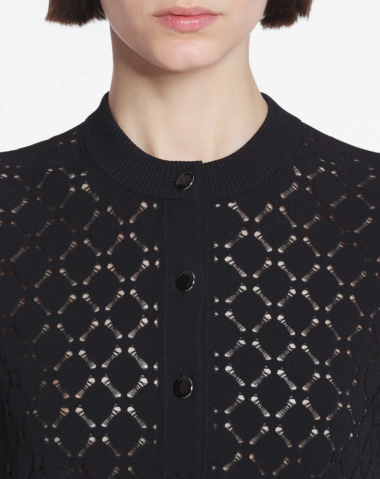 Bodycon cardigan with round neck