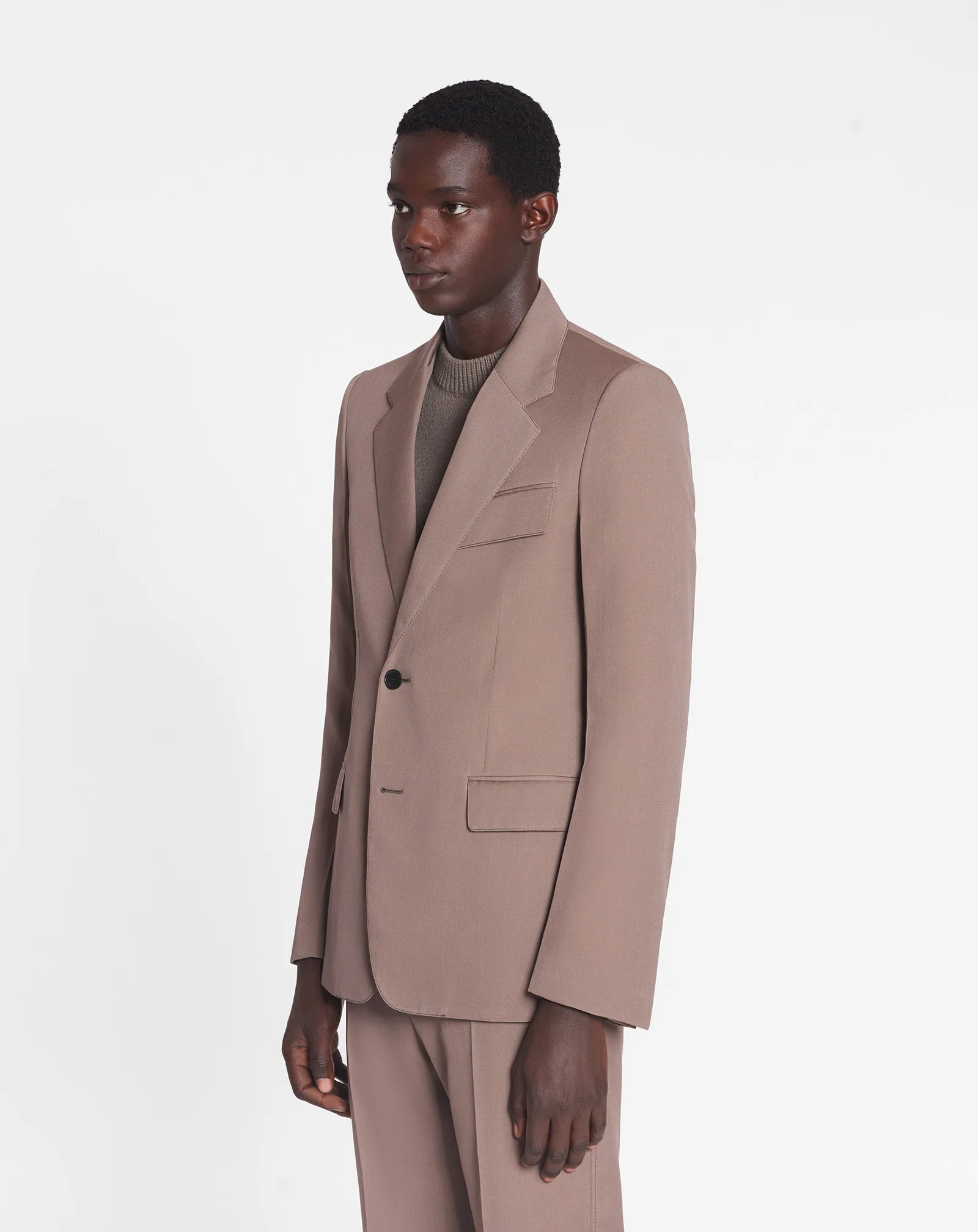 Single-breasted wool jacket