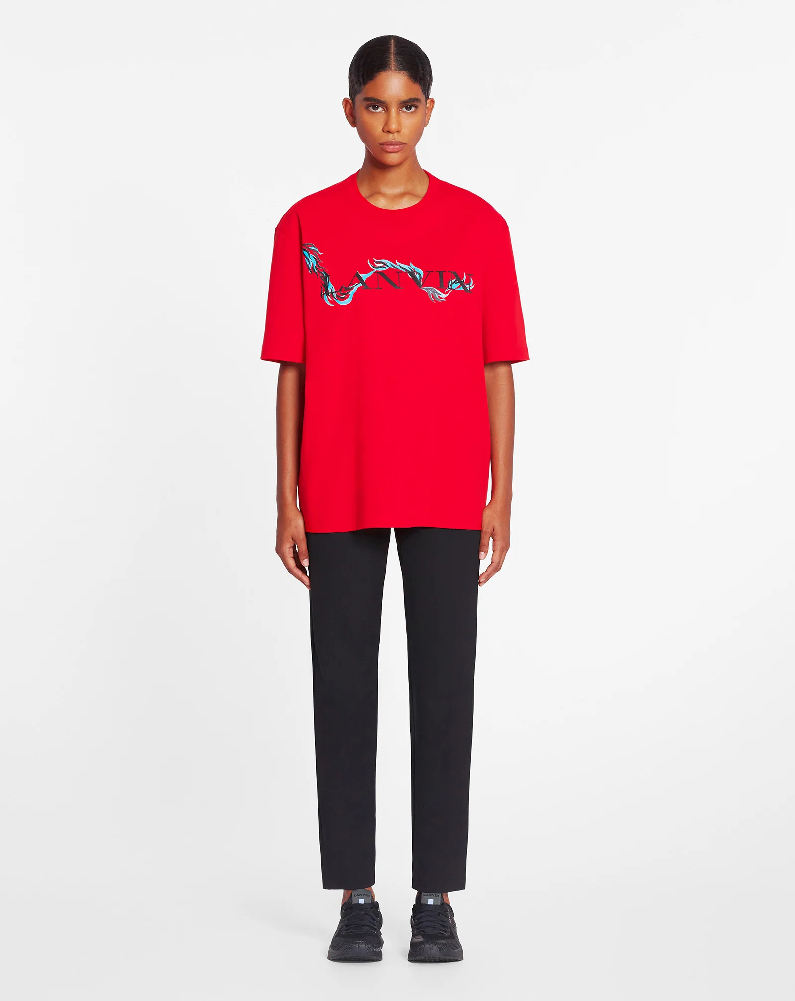 Unisex dragon print loose-fitting t-shirt