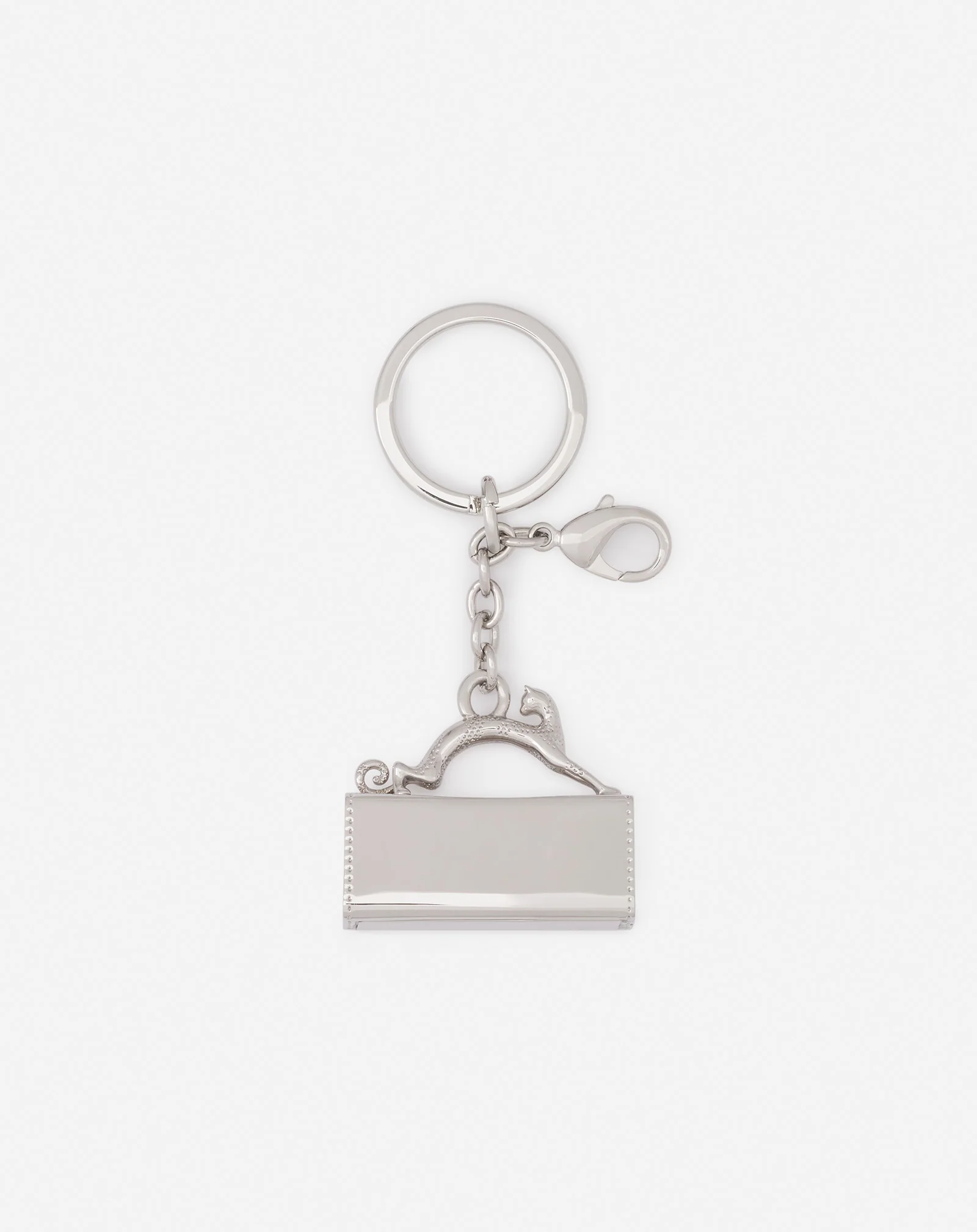 Pencil cat brass key ring