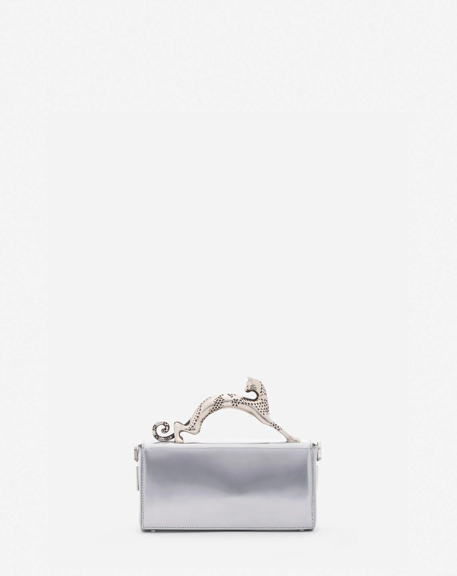 Nano pencil cat bag in metallic leather