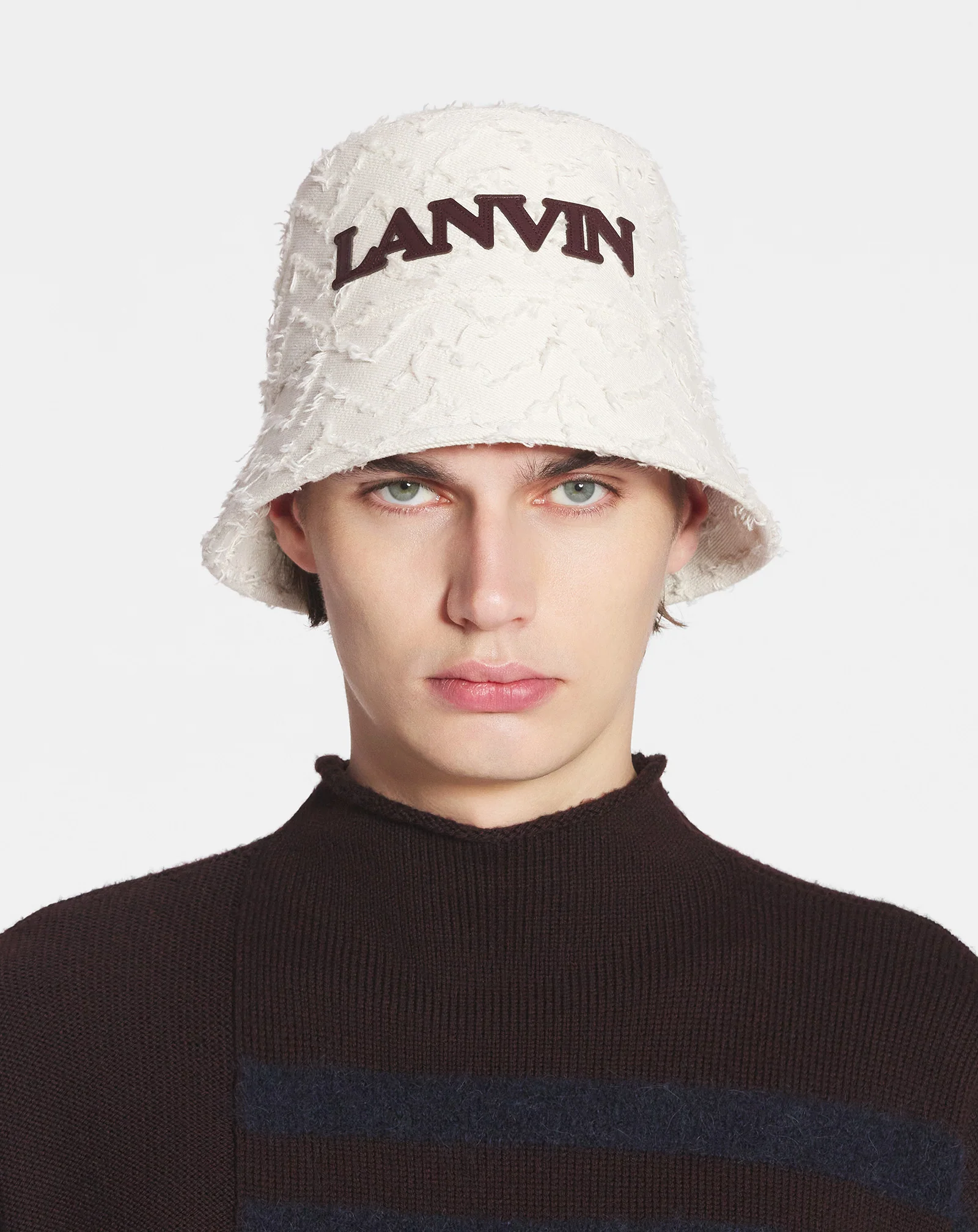 Herringbone motif lanvin bucket hat