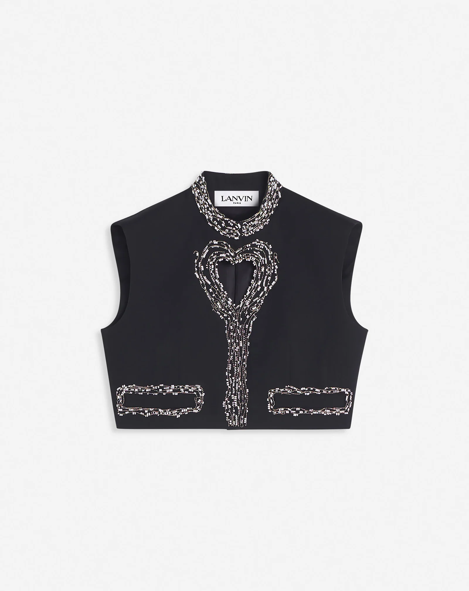 Short sleeveless jacket with a heart detail