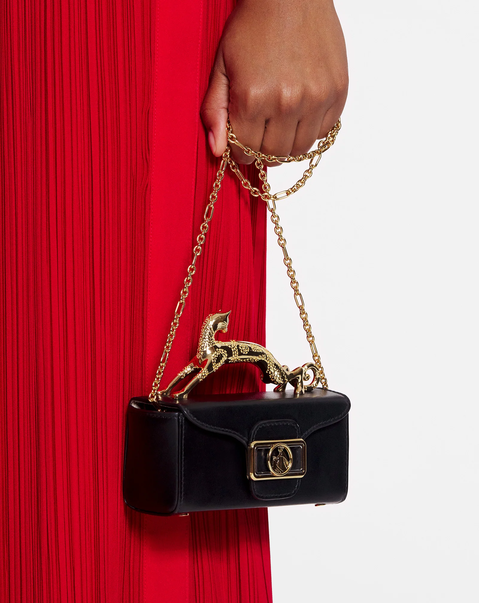 Leather micro pencil cat bag