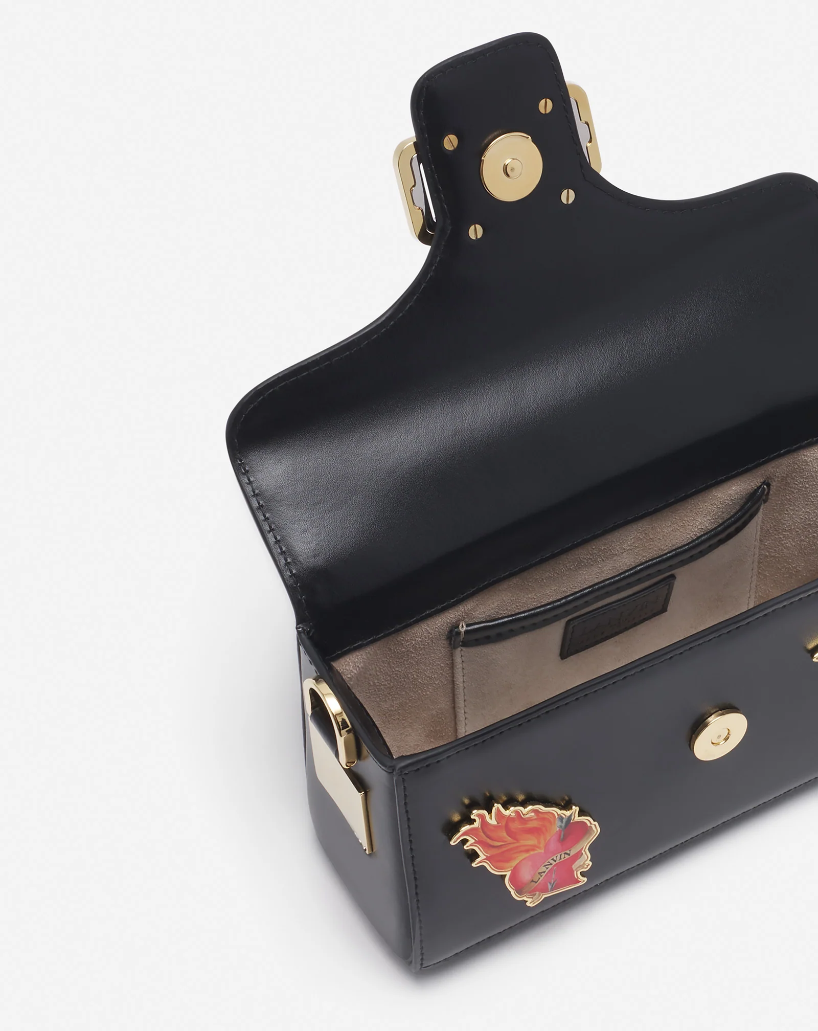 Lanvin x future pencil cat nano leather bag with pins