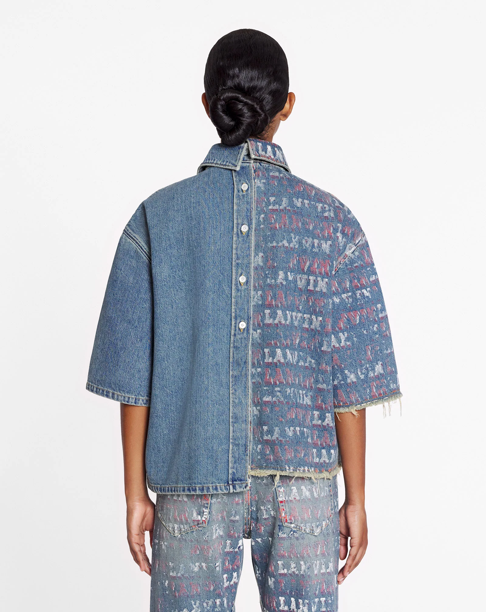 Lanvin x future unisex asymmetrical printed shirt