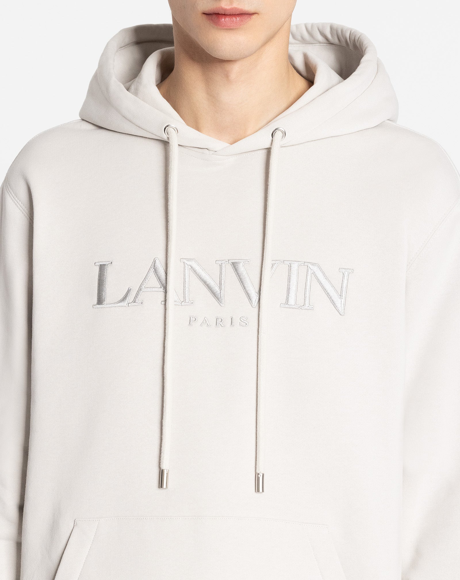 Oversized embroidered lanvin paris hoodie