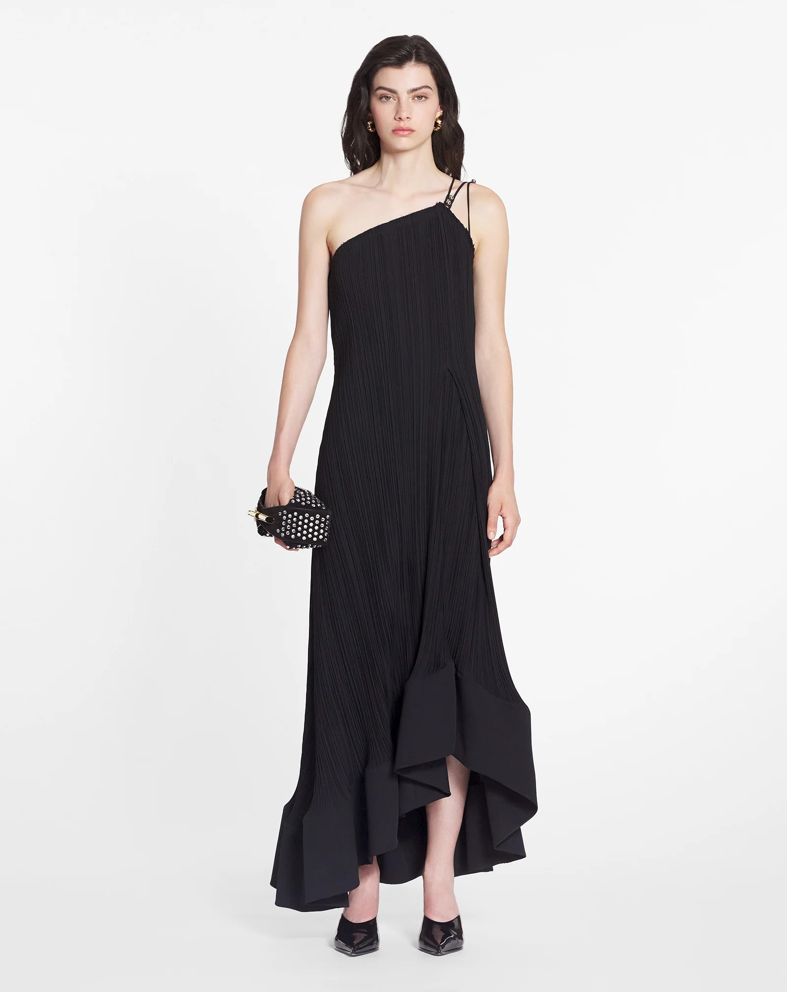 Asymmetrical pleated dress