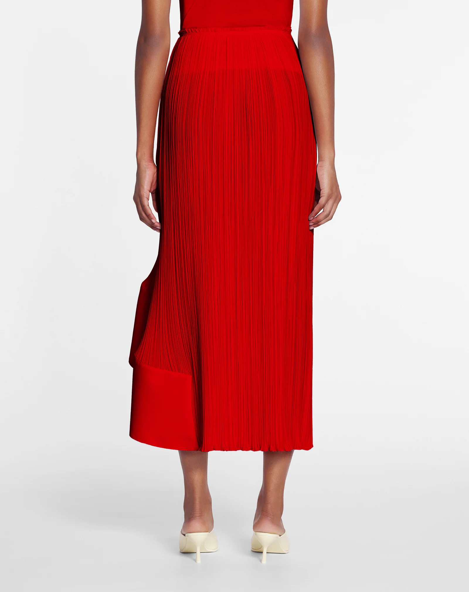 Pleated midi skirt