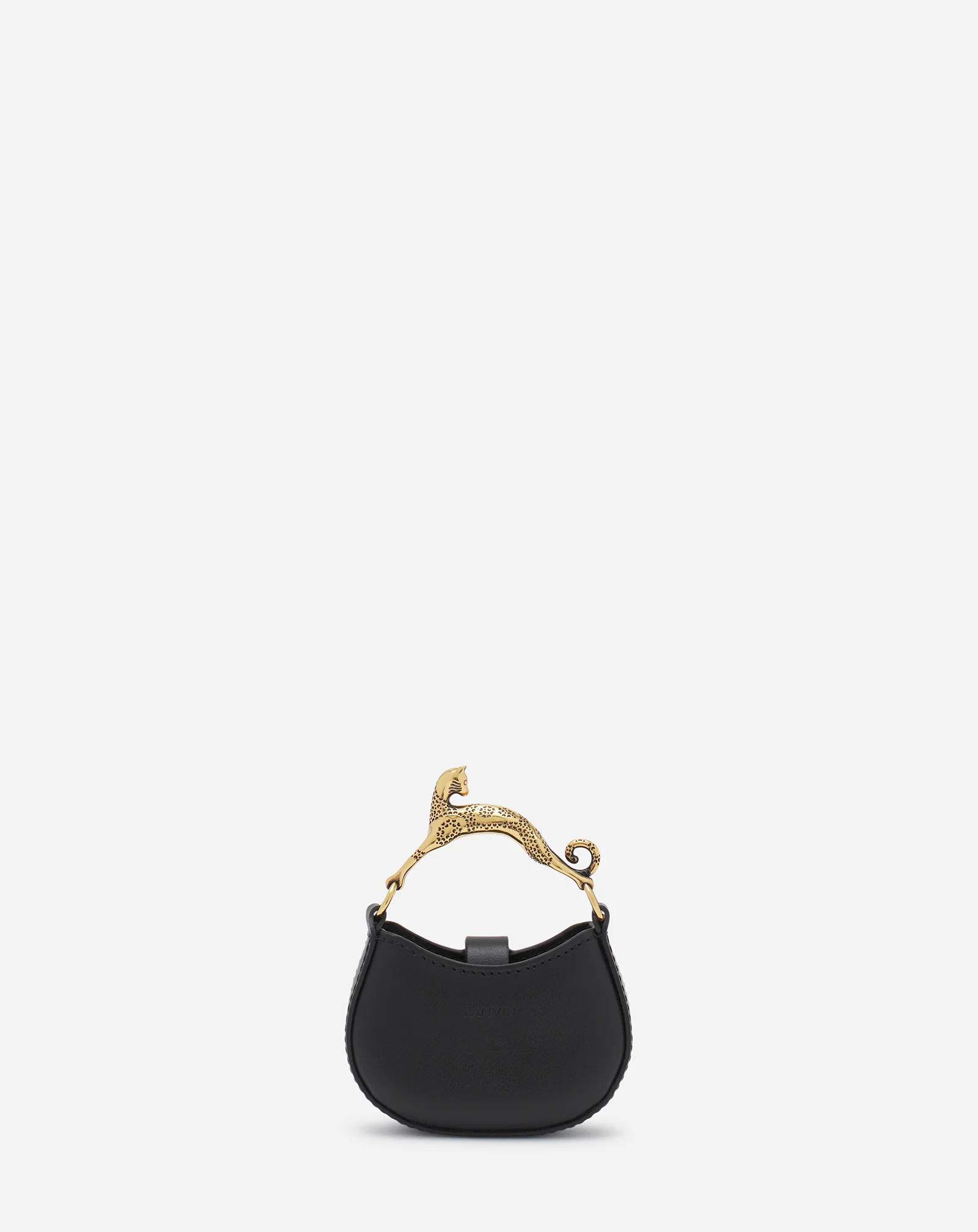 Micro hobo cat charm bag in leather