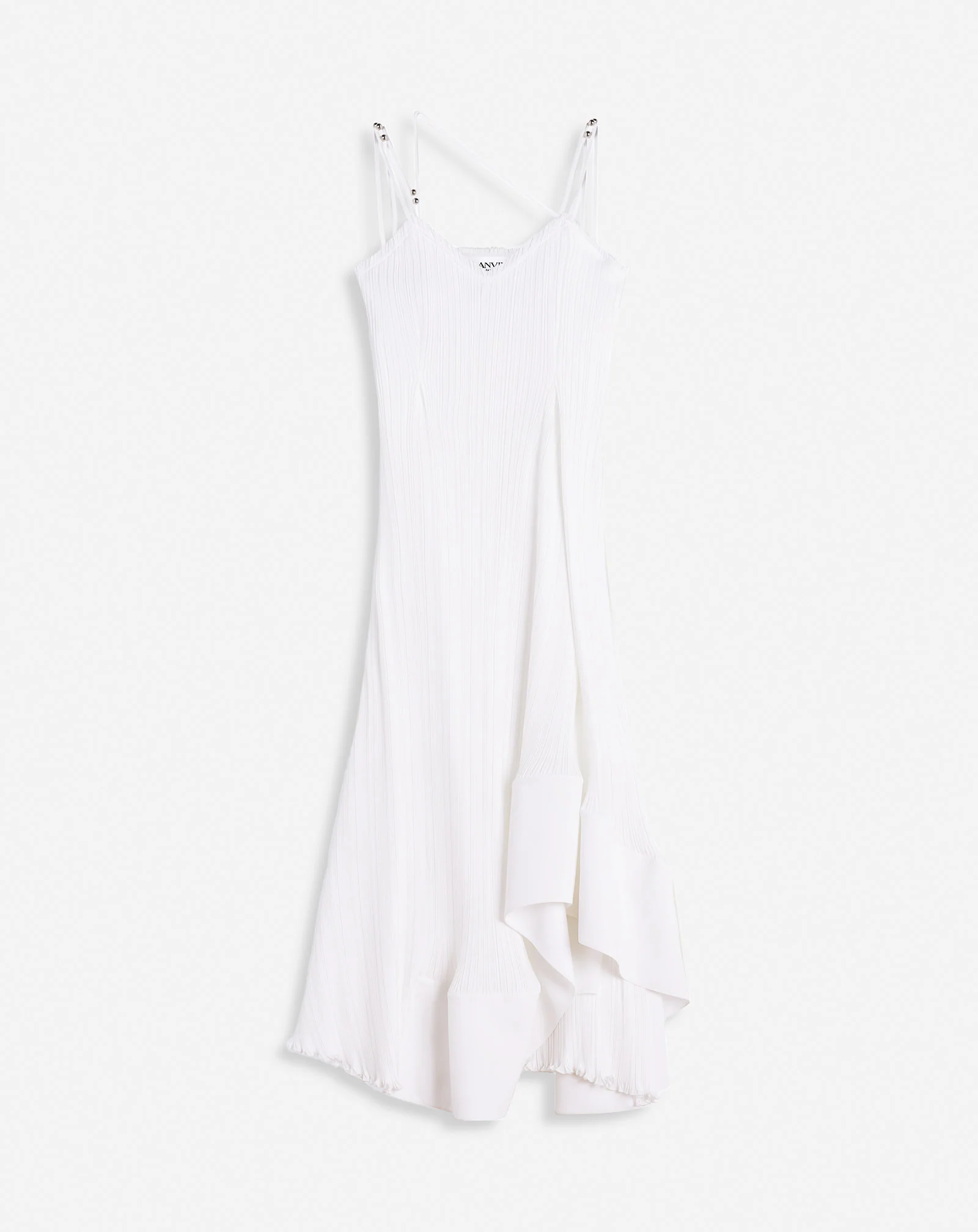 Pleated dress with straps