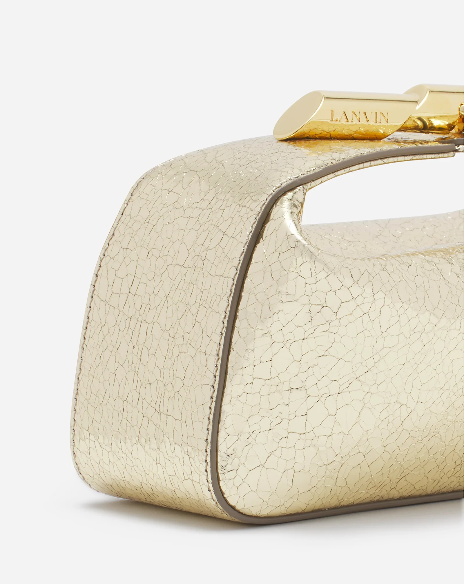 Haute séquence clutch bag in crackled metallic leather