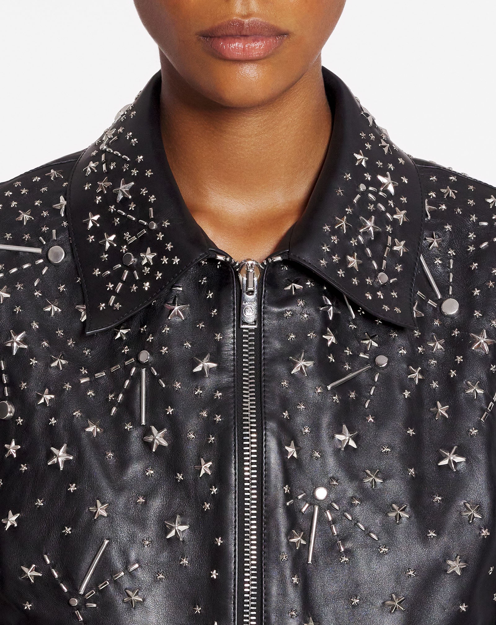 Lanvin x future leather studded jacket