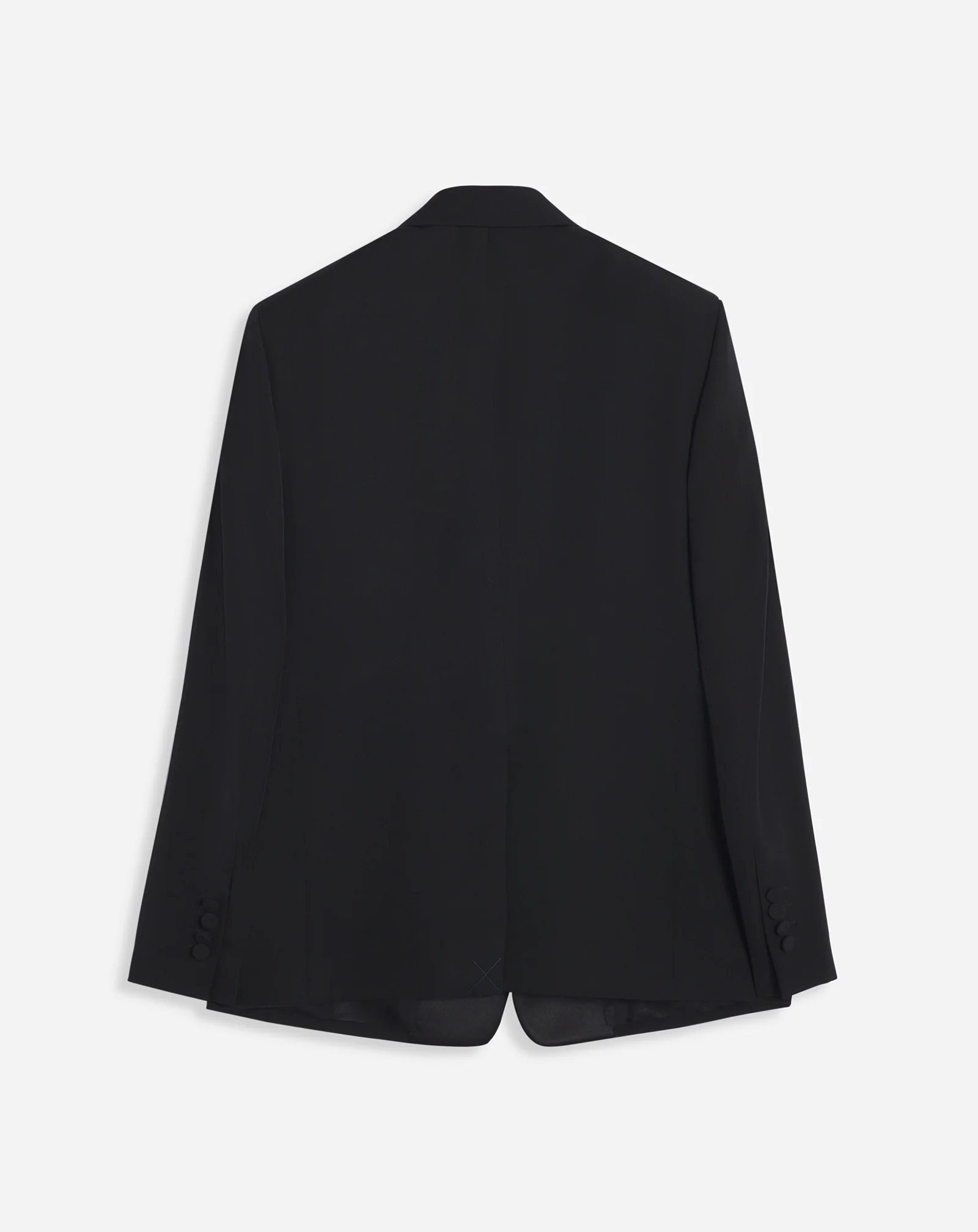 Single-breasted flap pockets jacket with satin lapels