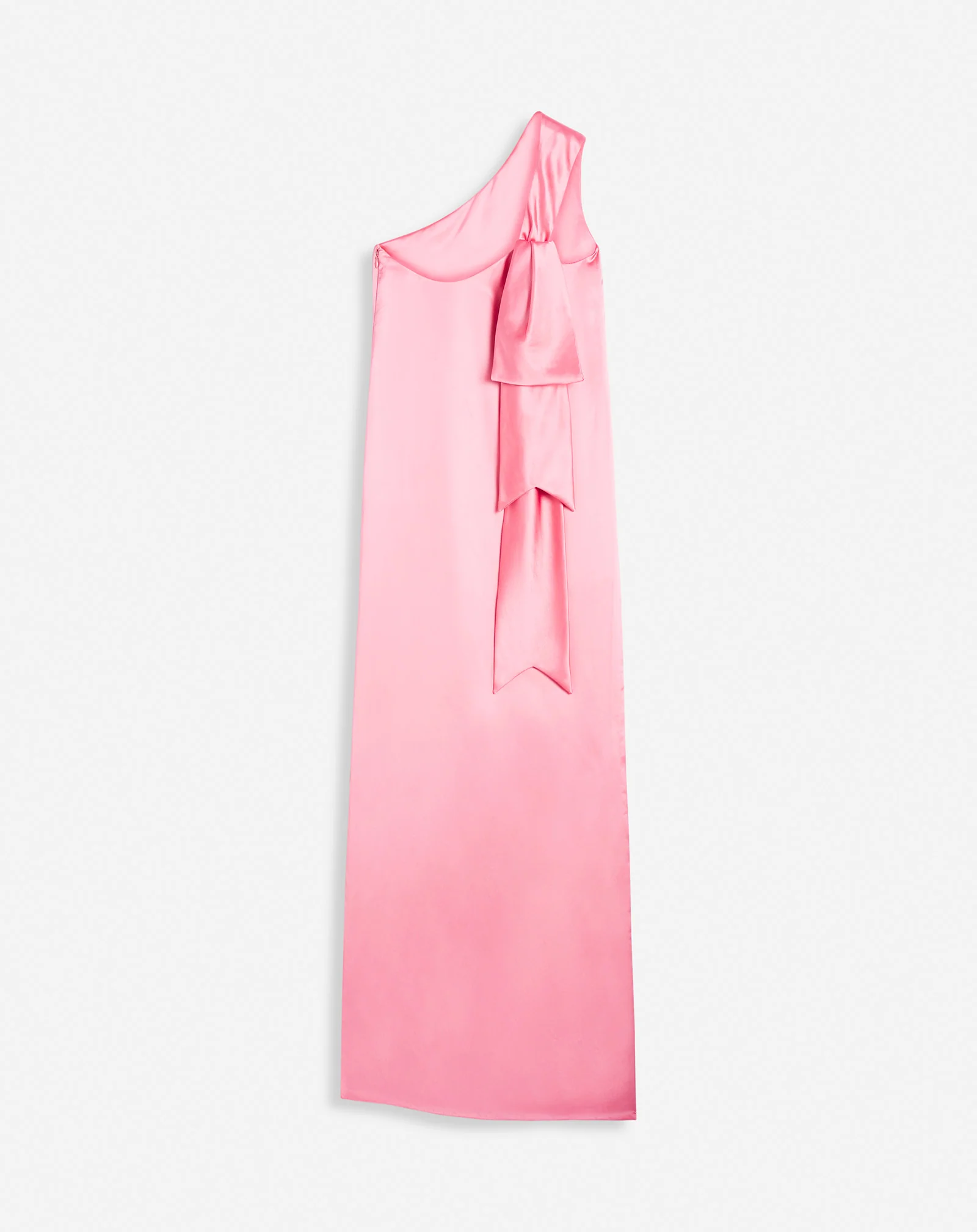 Asymmetrical long dress with ribbon detail