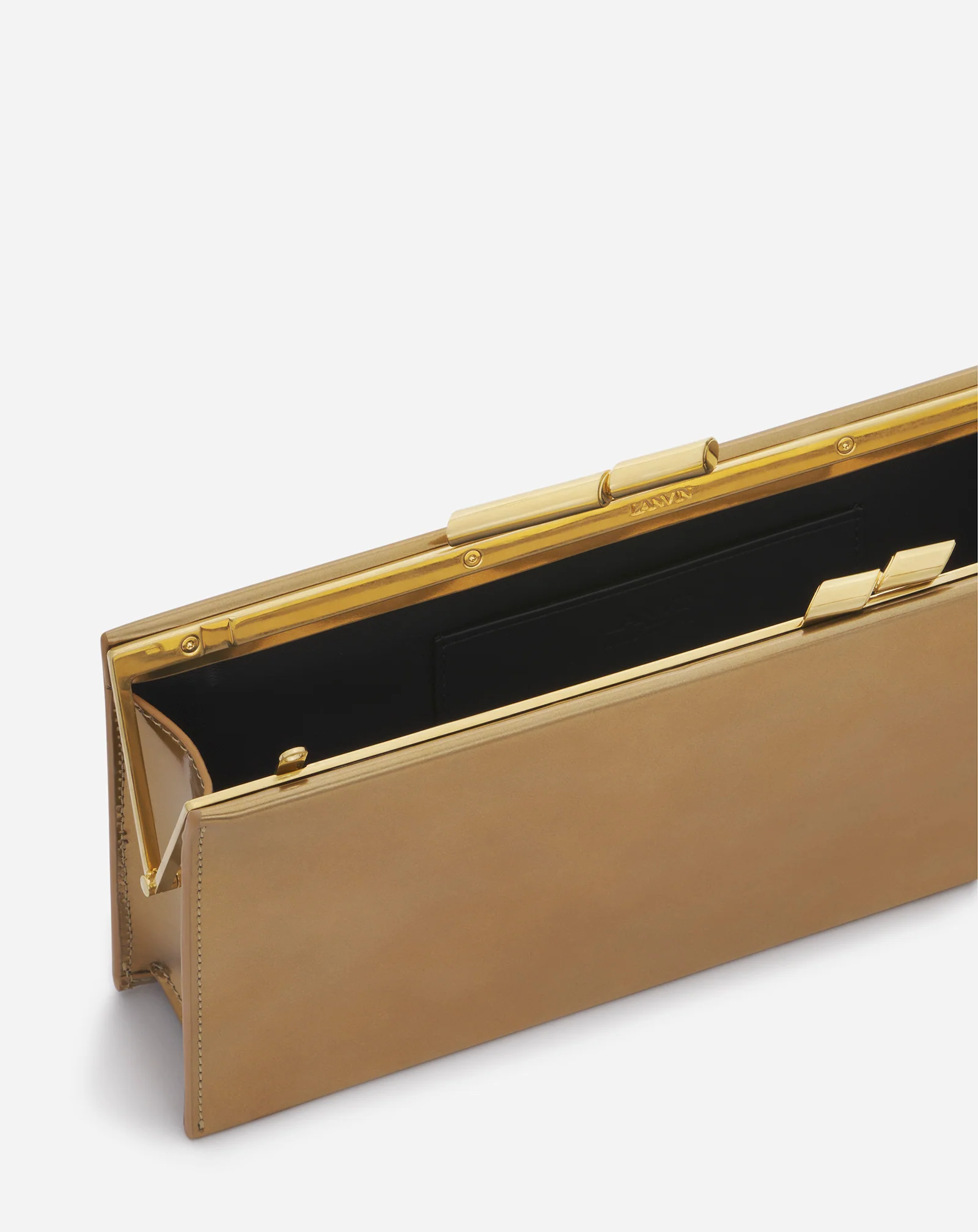 Sequence by lanvin metallic leather clutch bag