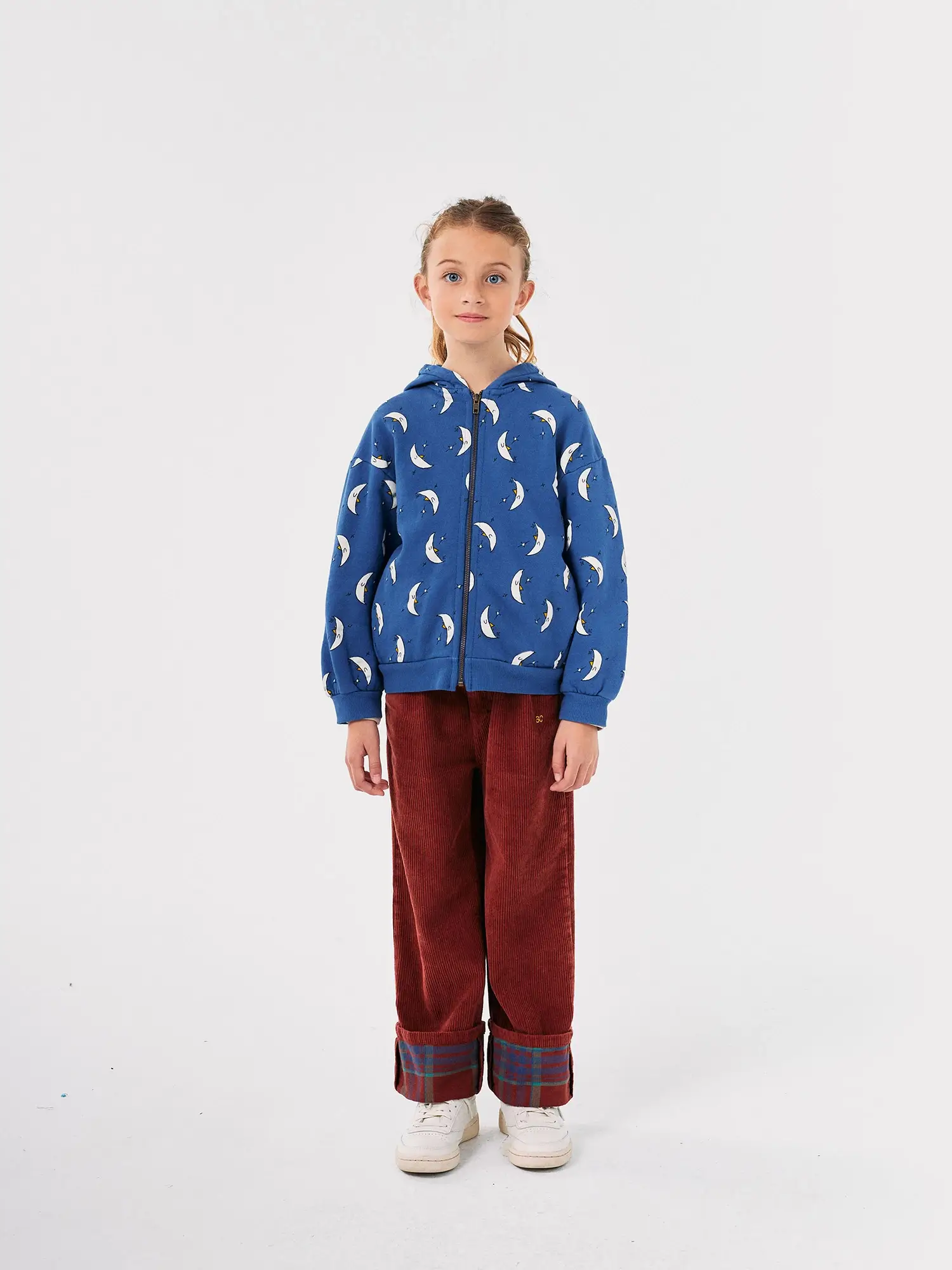Beneath the Moon all over zipped hoodie