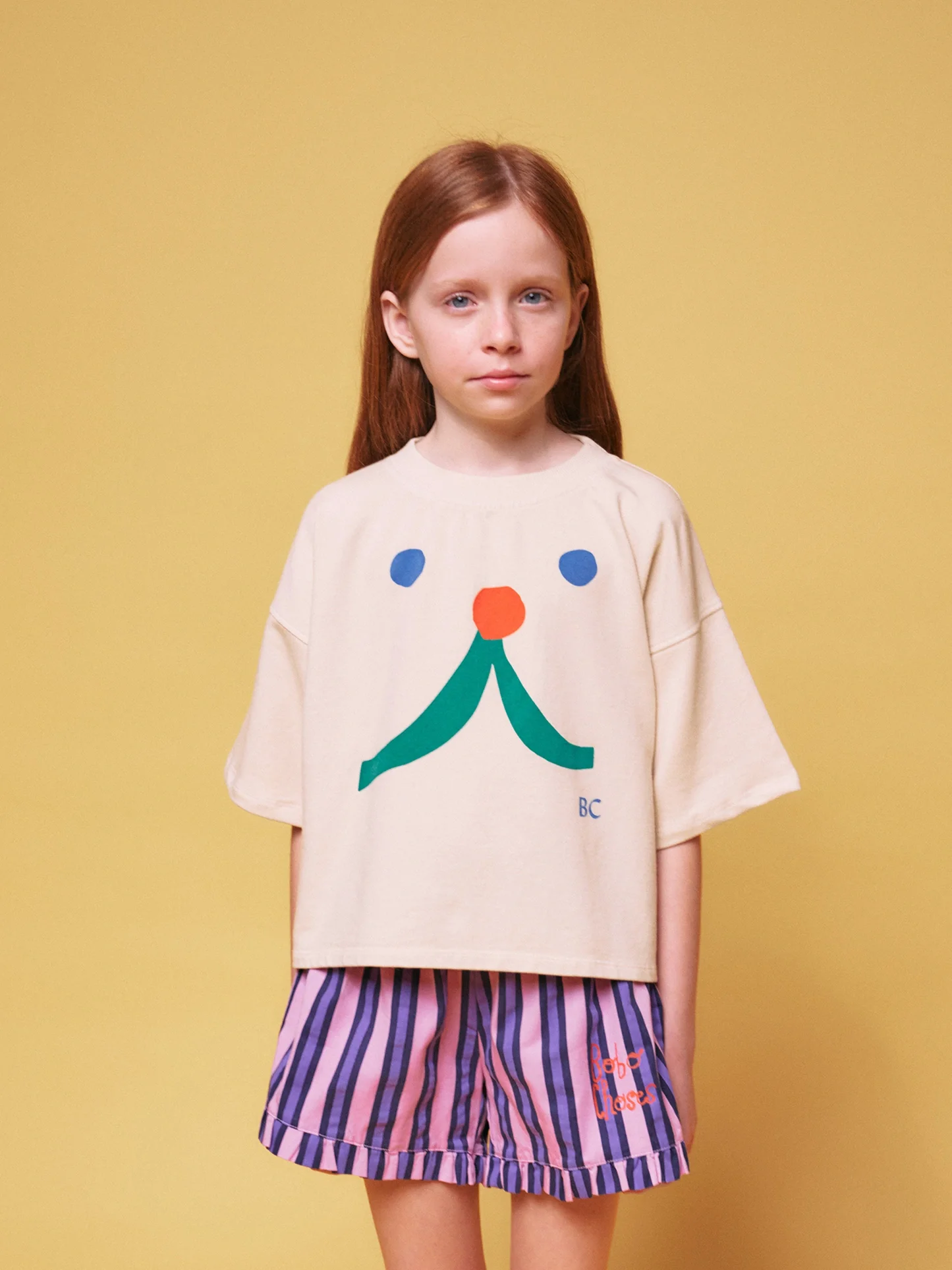 Funny face short sleeve sweatshirt