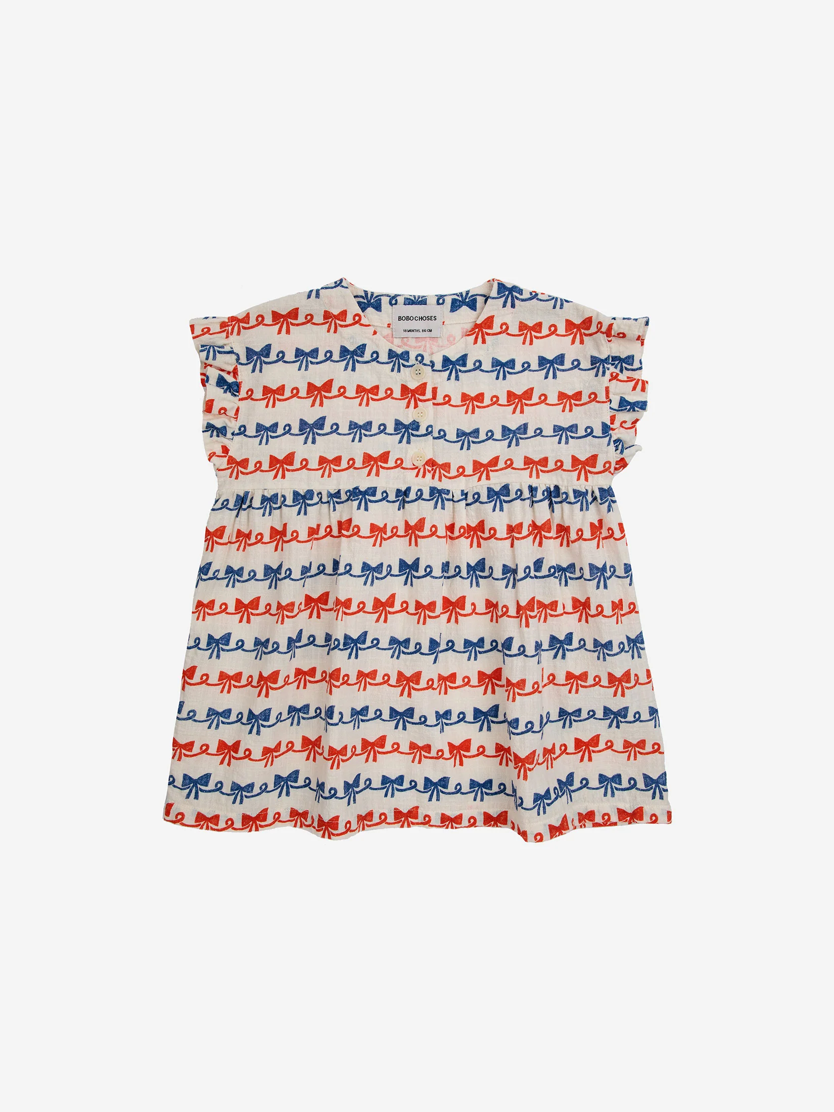 Ribbon Bow all over woven dress