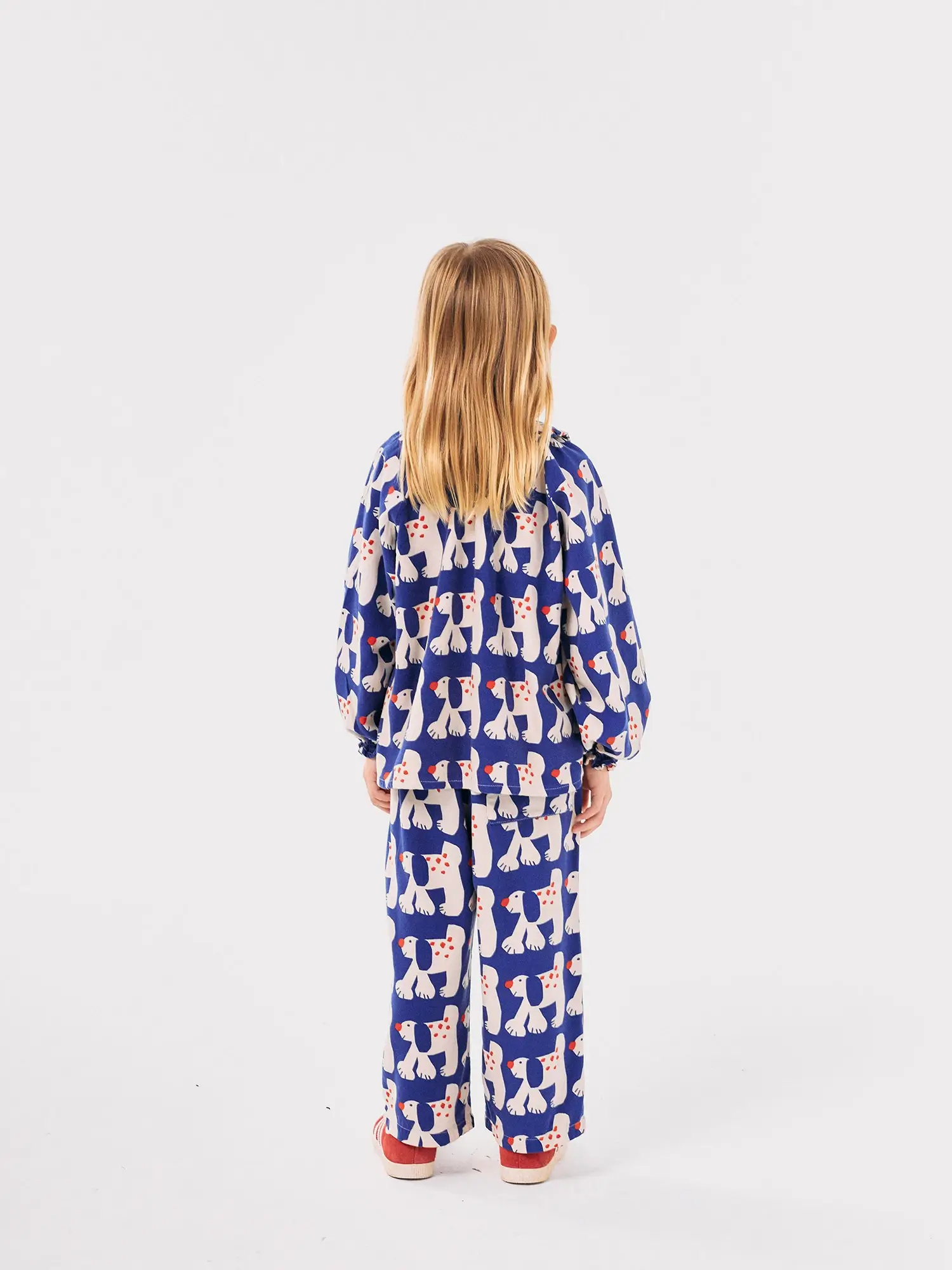 Fairy Dog all over ranglan sleeve woven blouse