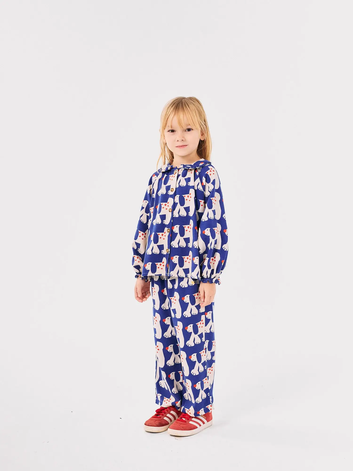 Fairy Dog all over ranglan sleeve woven blouse