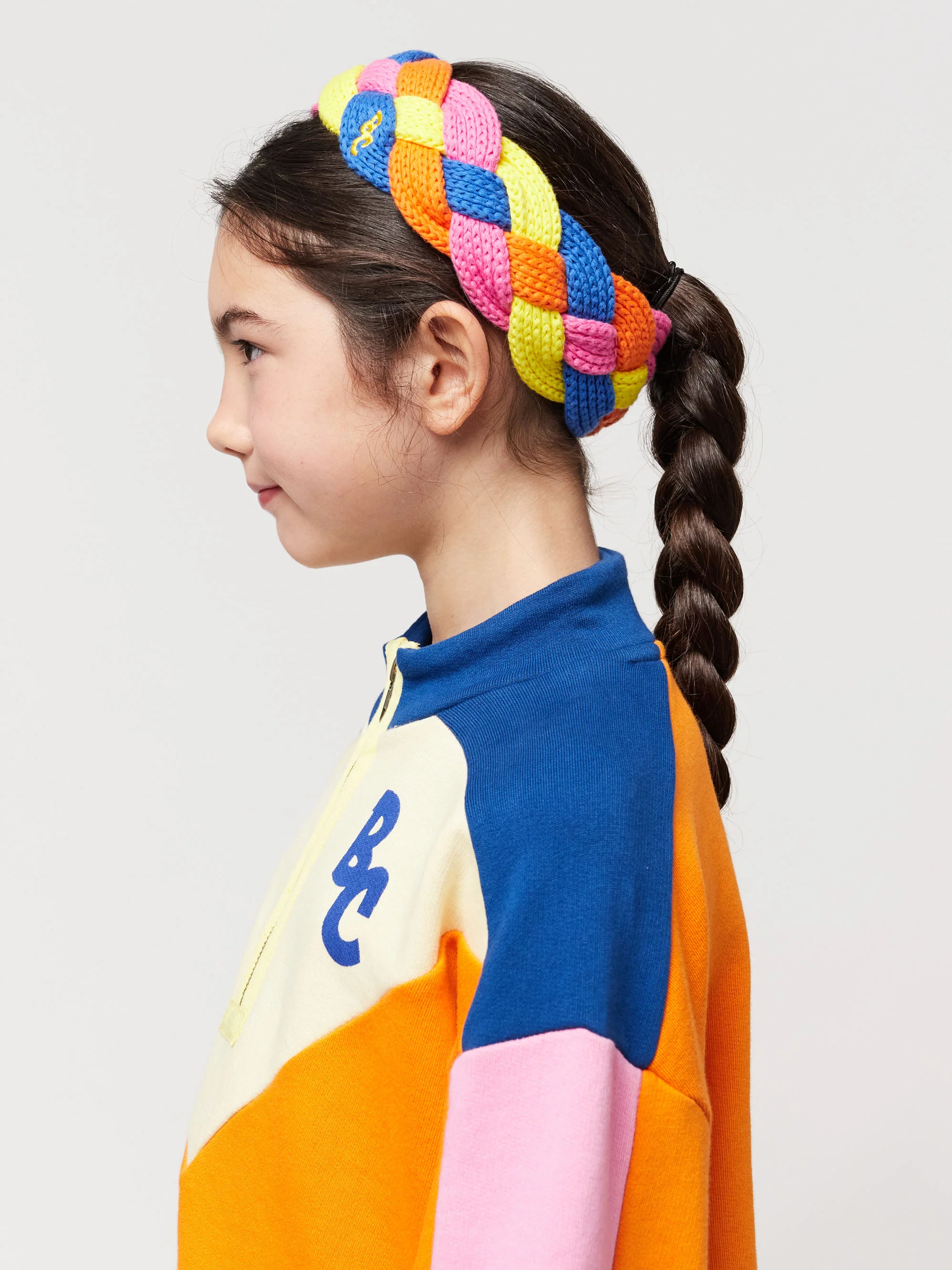 Multicolor braided knitted cotton headband
