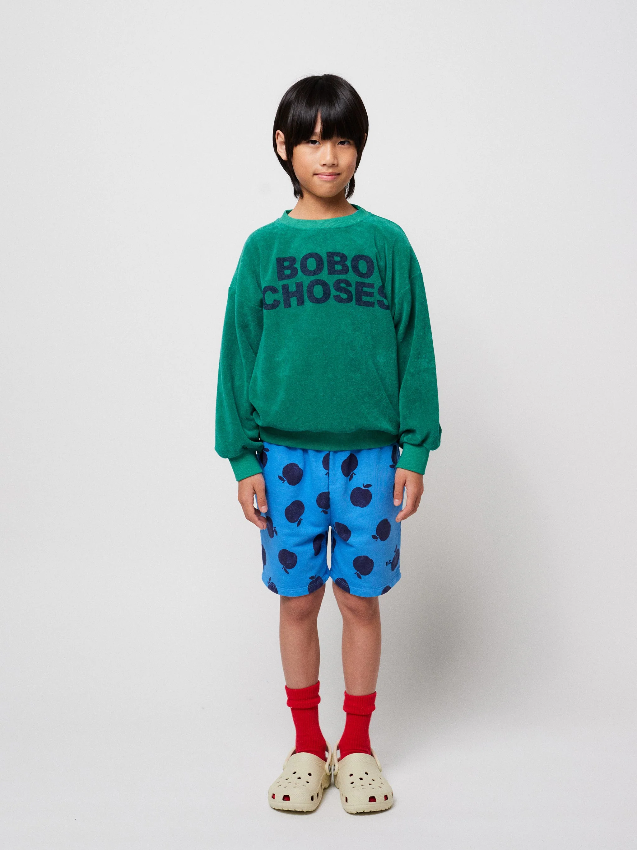 Bobo Choses green terry sweatshirt