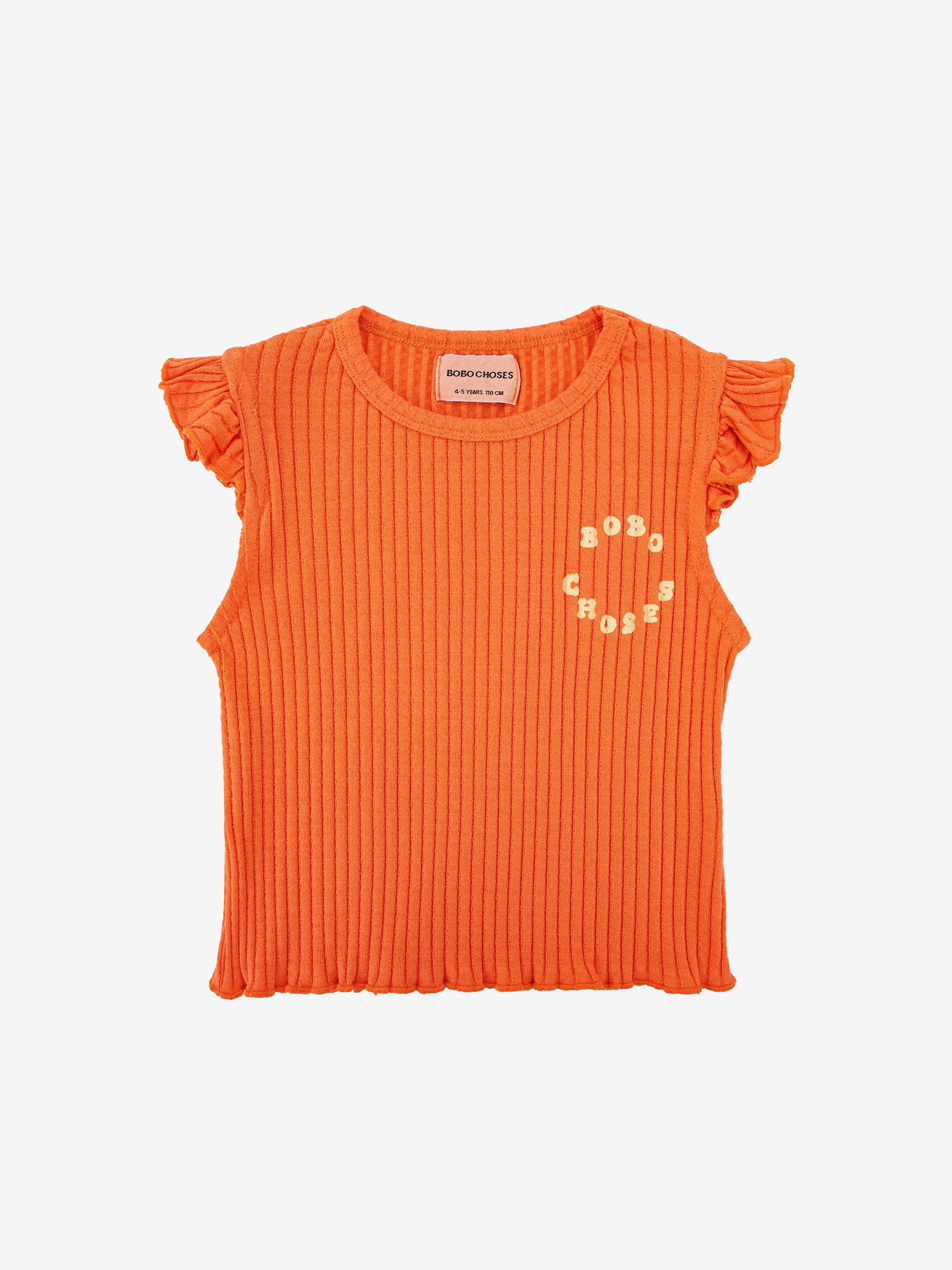 Orange ruffled tank top