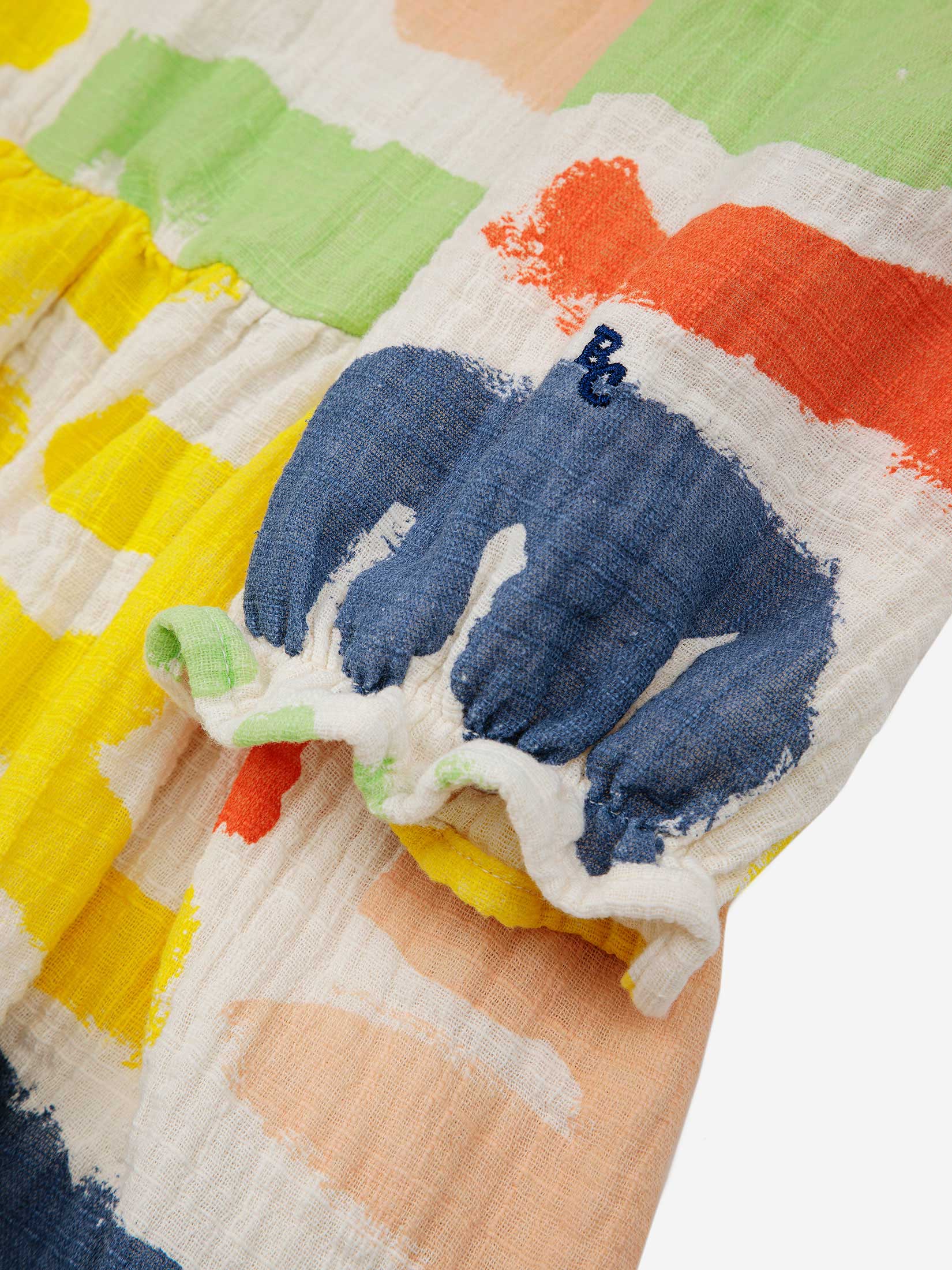 Carnival all over puffed sleeve woven dress