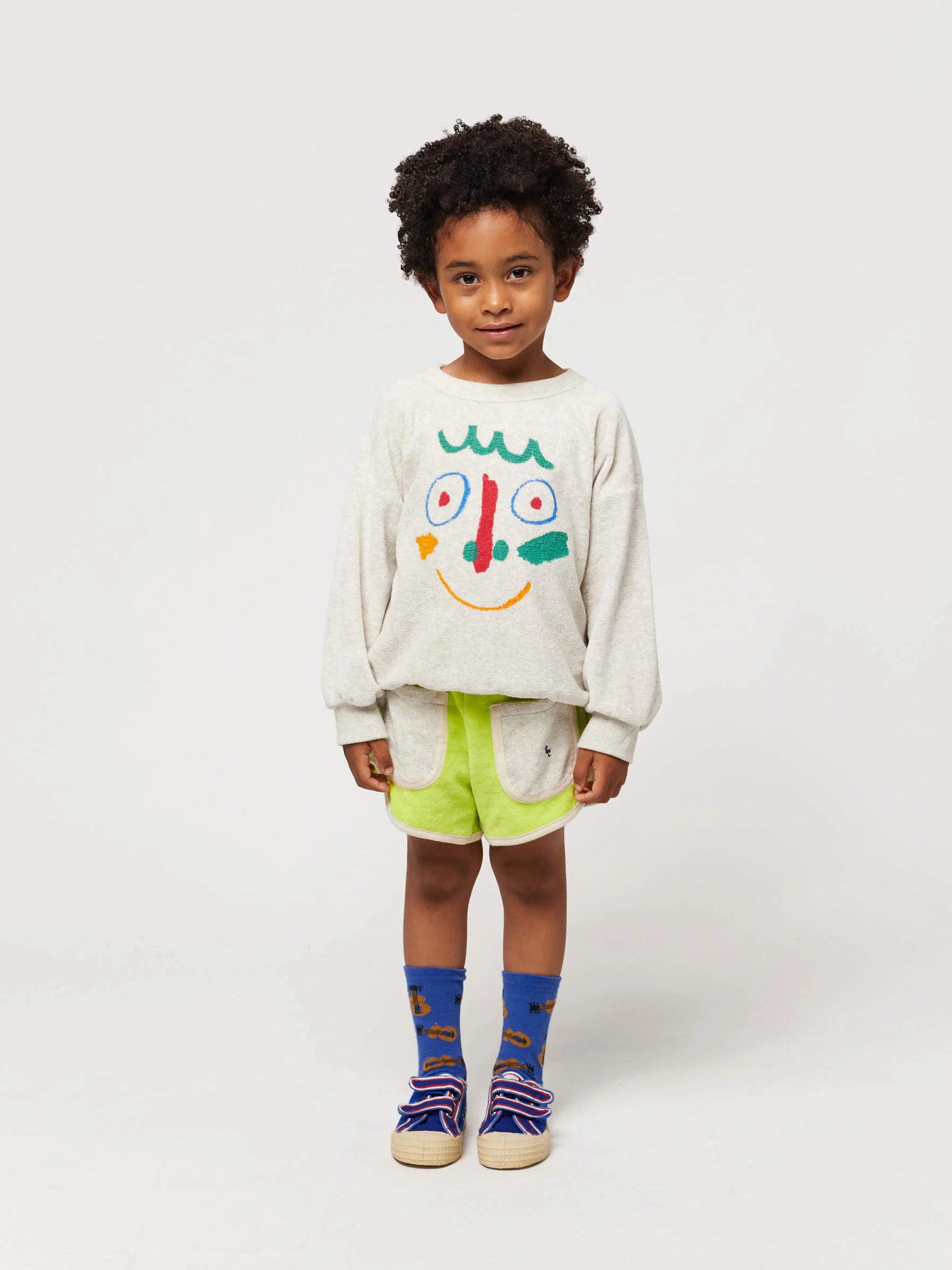 Green terry shorts