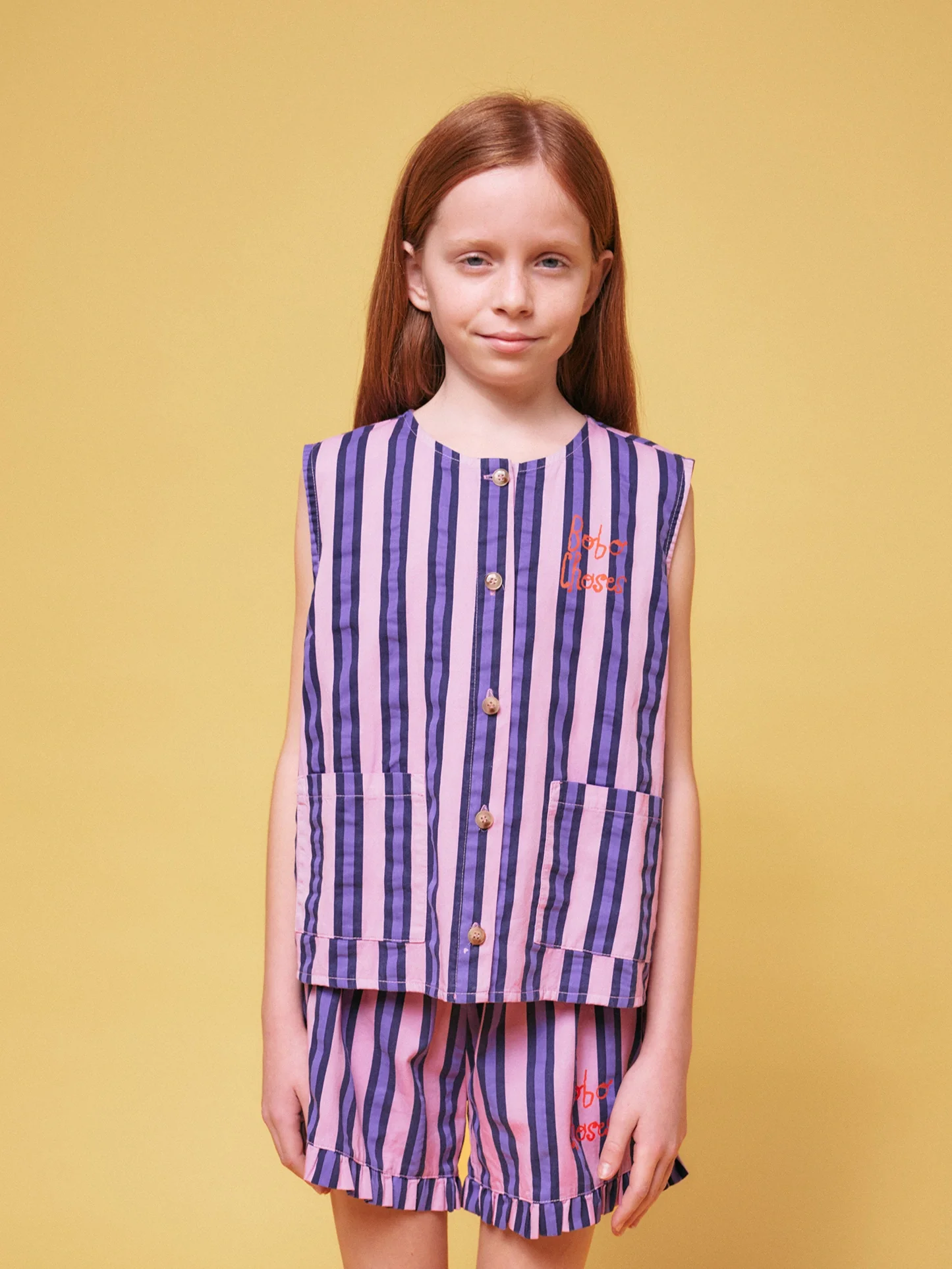 Stripes all over sleevless shirt