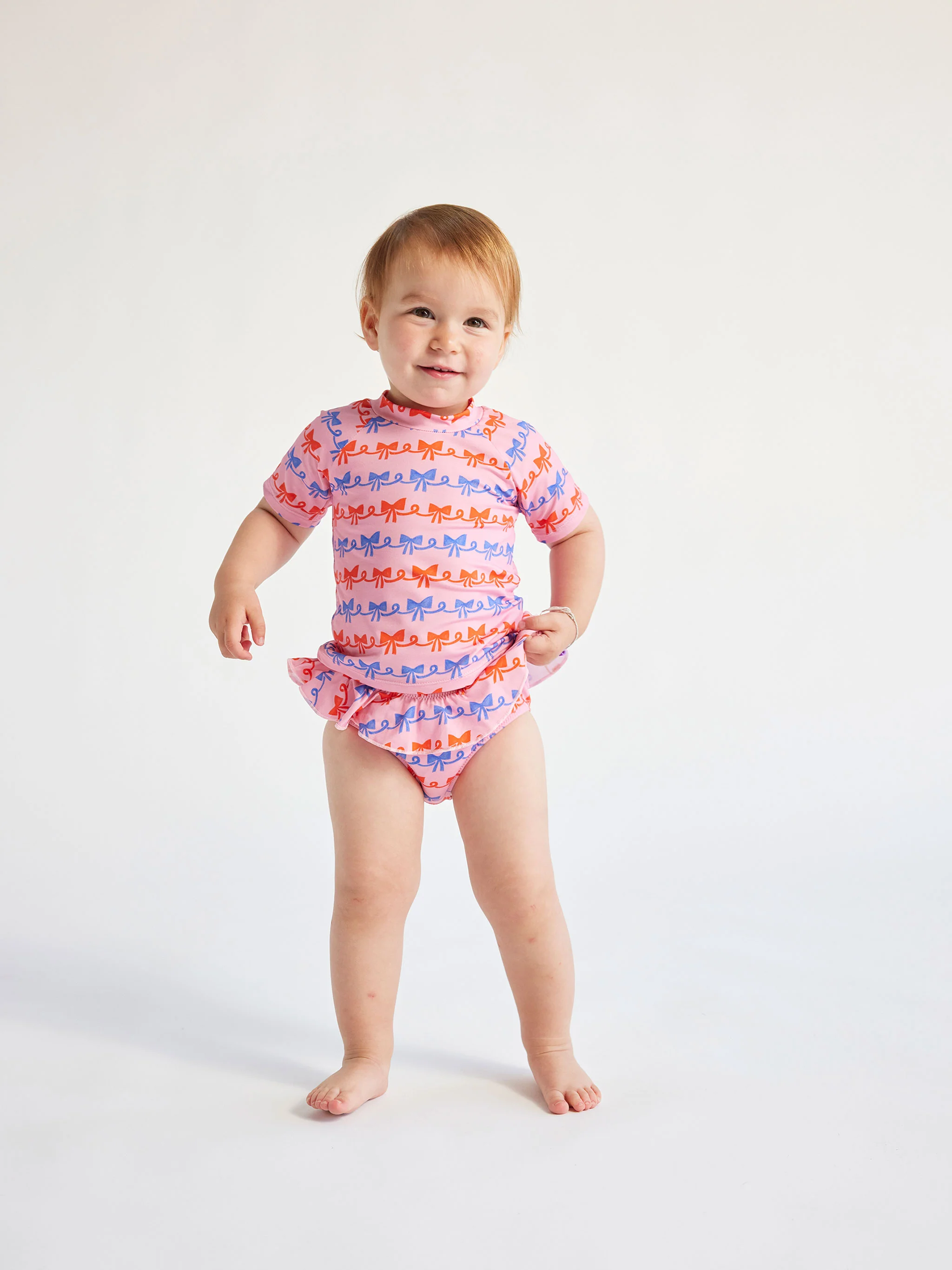 Ribbon Bow all over swim ruffle culotte