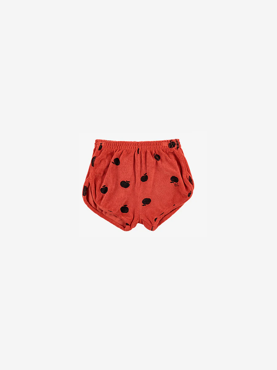 Poma allover red terry shorts