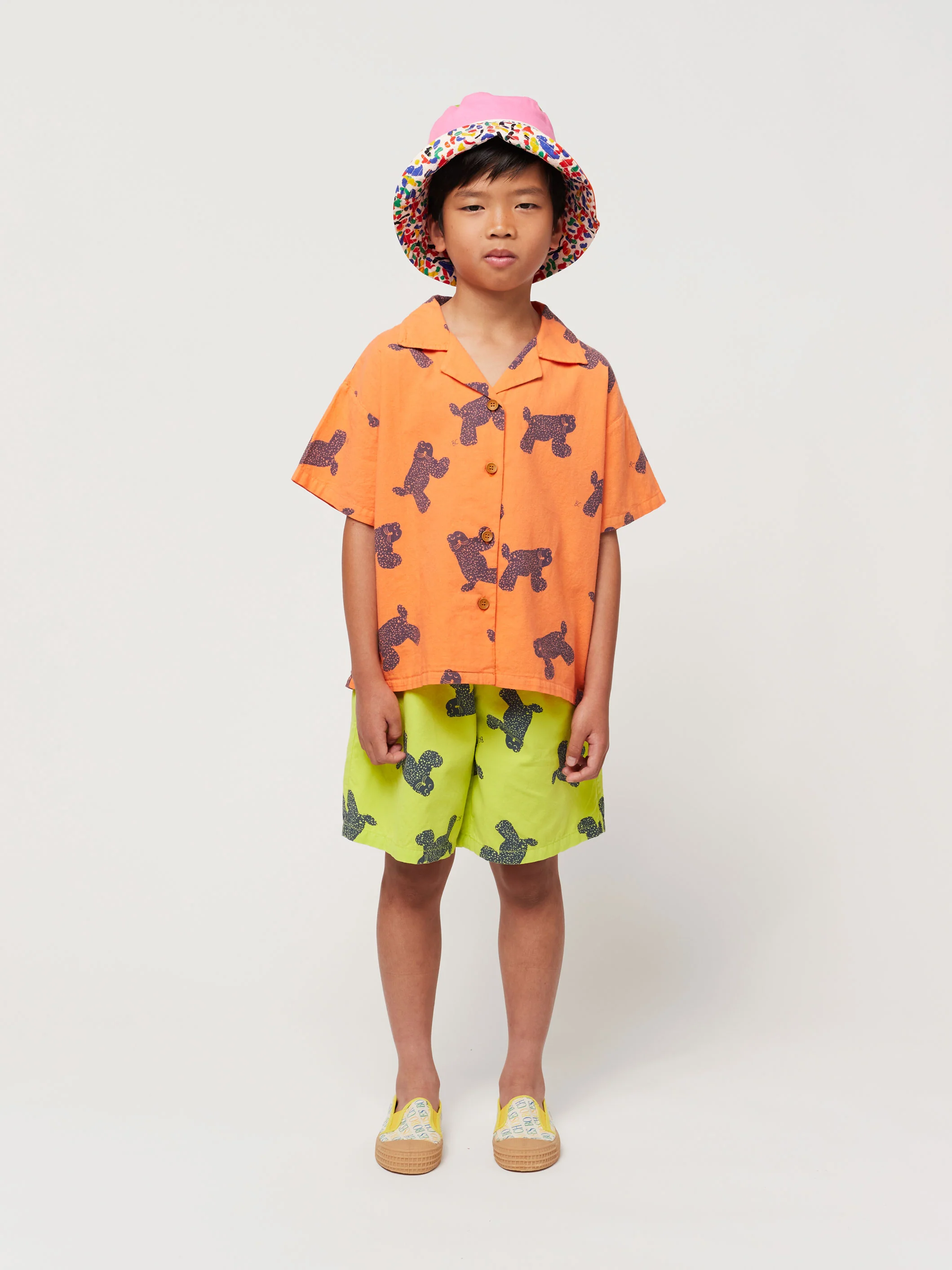 Big Cat all over woven bermuda shorts