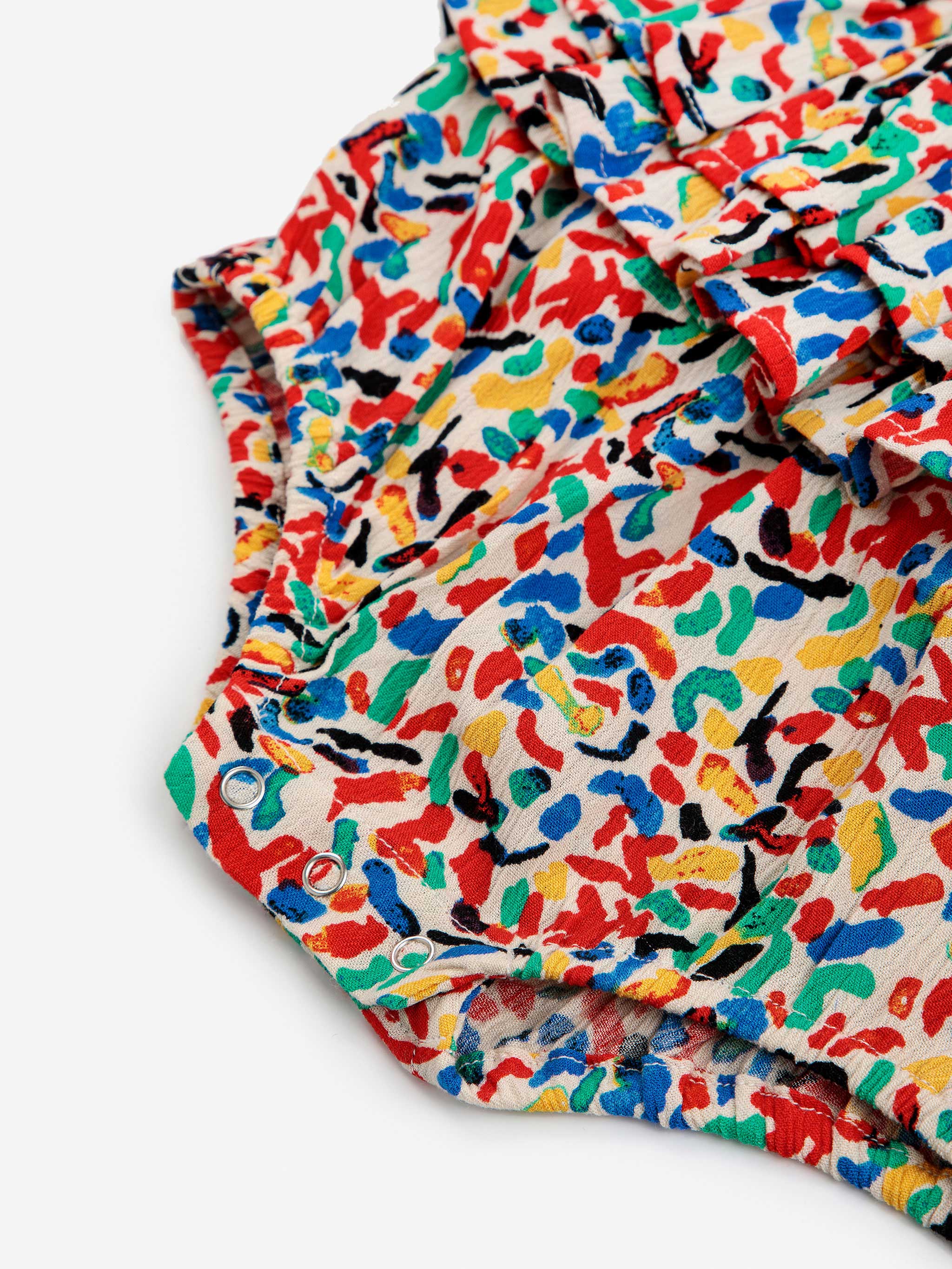 Confetti all over ruffle woven romper