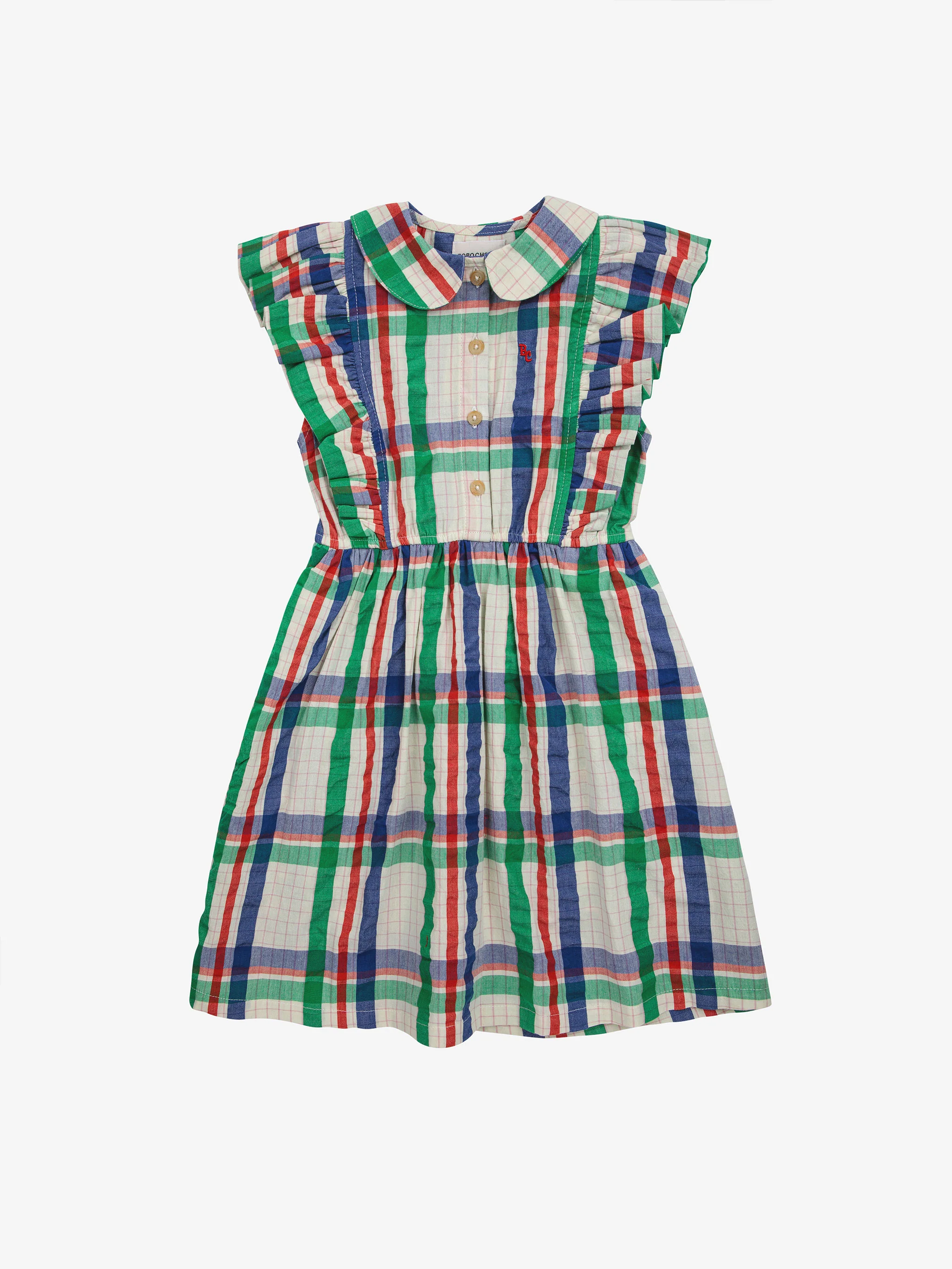 Madras Checks ruffle woven dress
