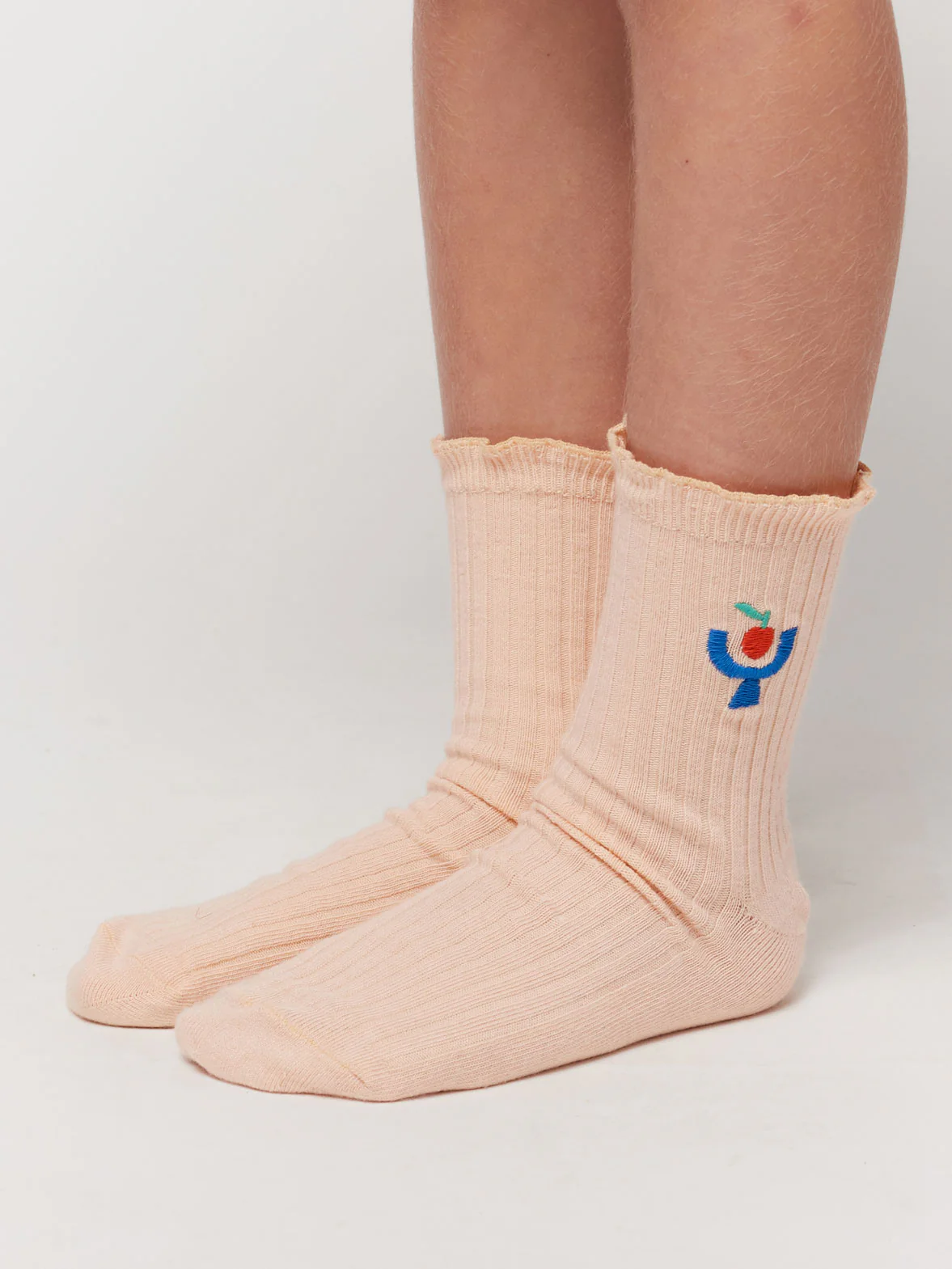 Tomato Plate Embroidery short socks