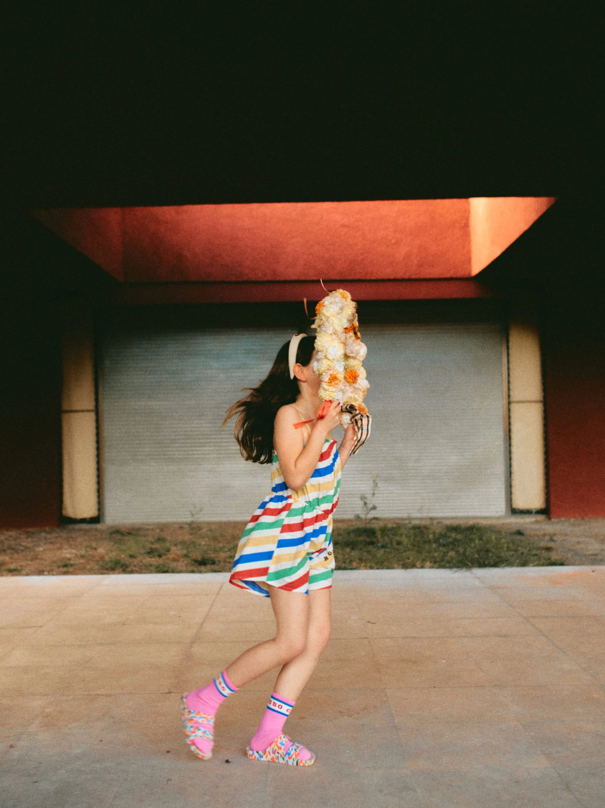 Happy stripes all over woven playsuit
