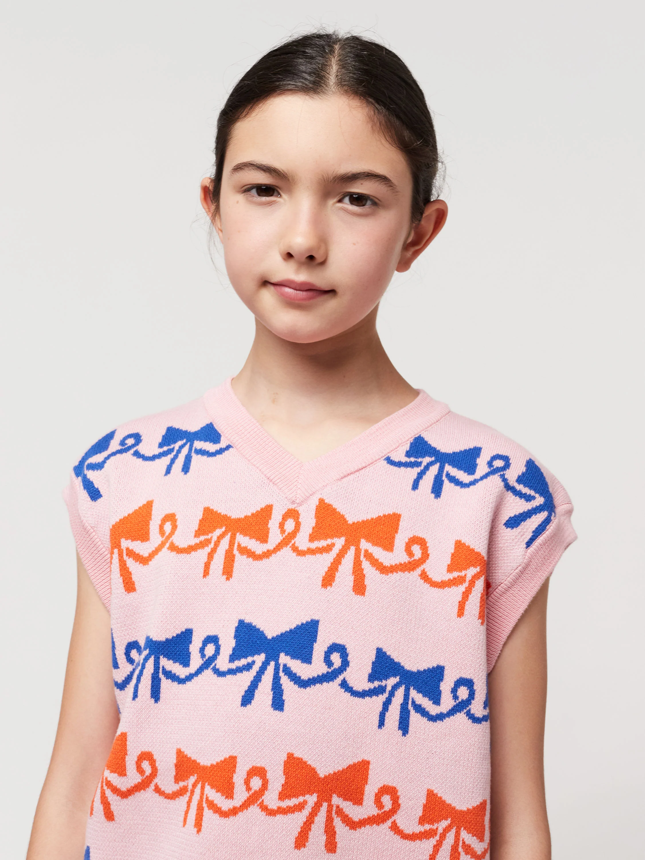 Ribbon Bow all over jacquard vest