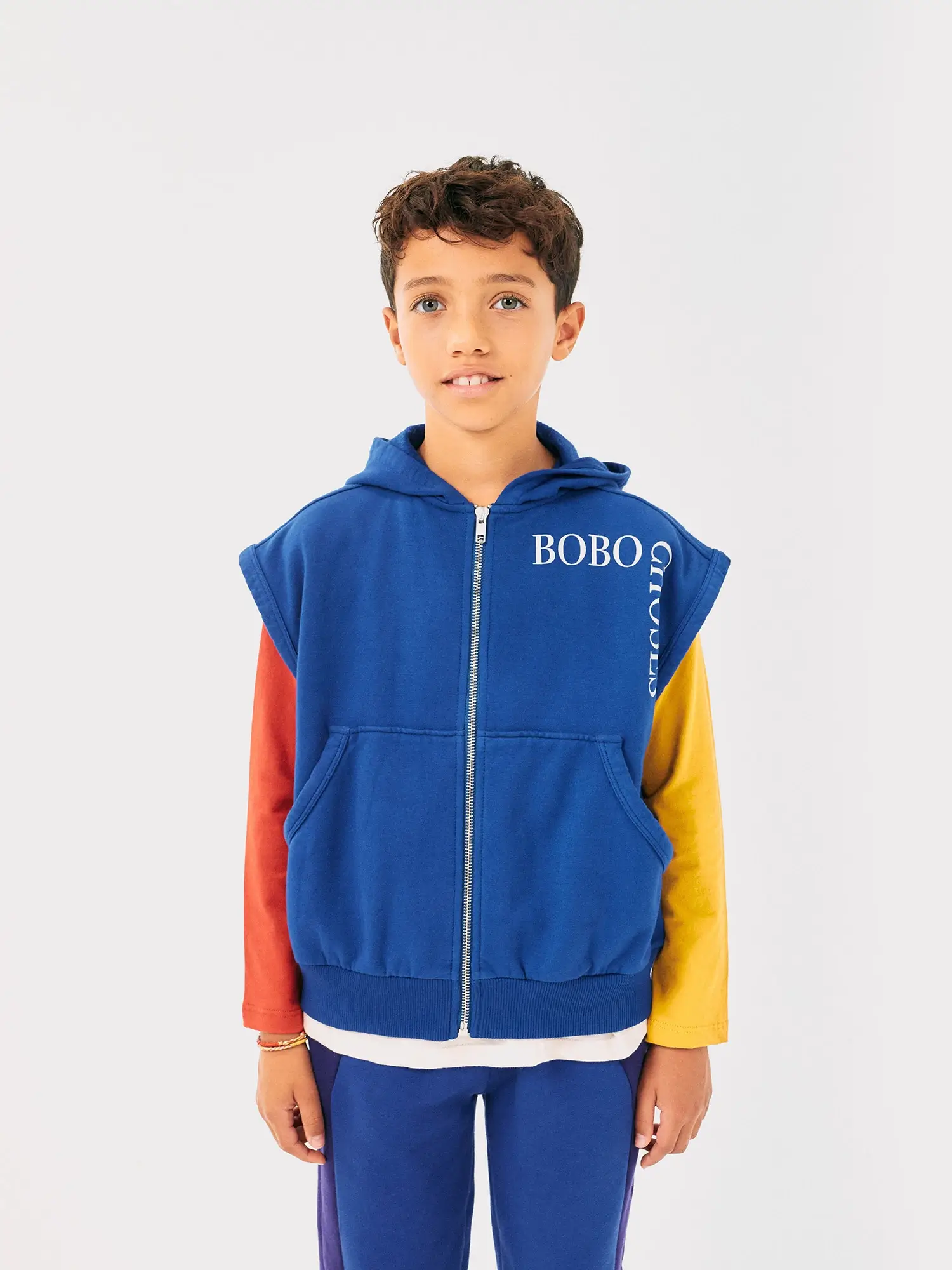 Bobo Choses sleeveles zipped hoodie