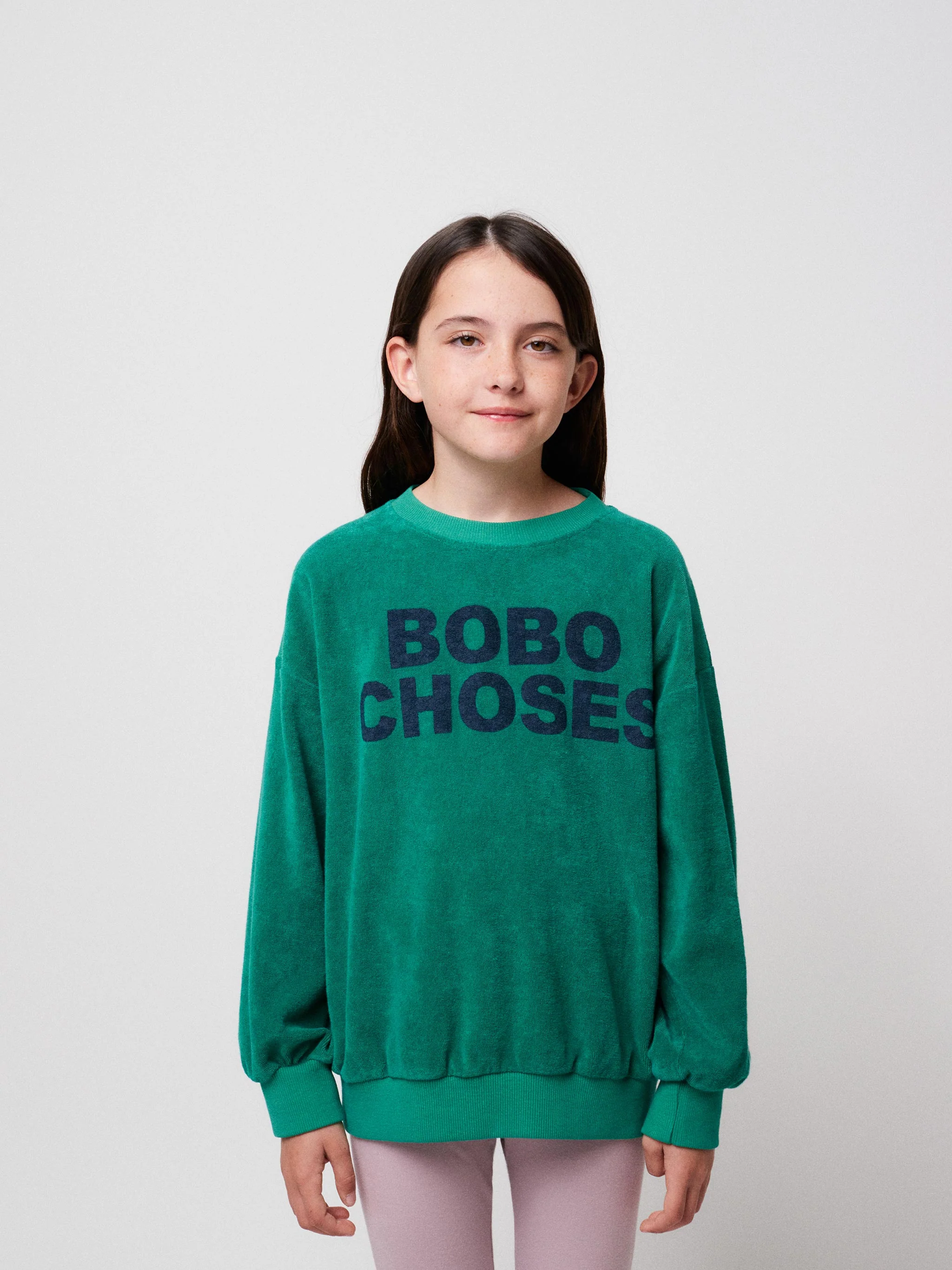 Bobo Choses green terry sweatshirt