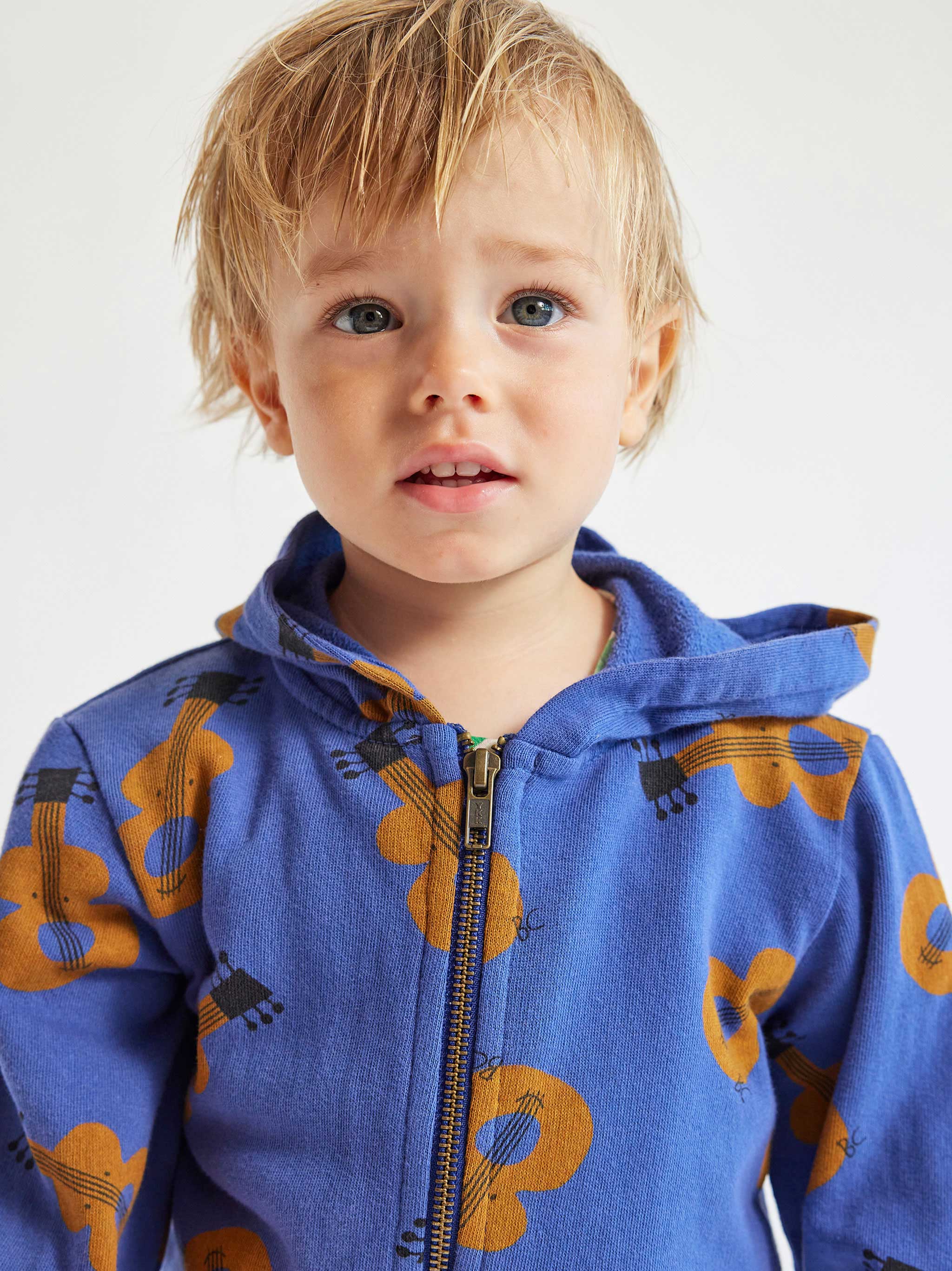 Acoustic Guitar all over zipped hoodie