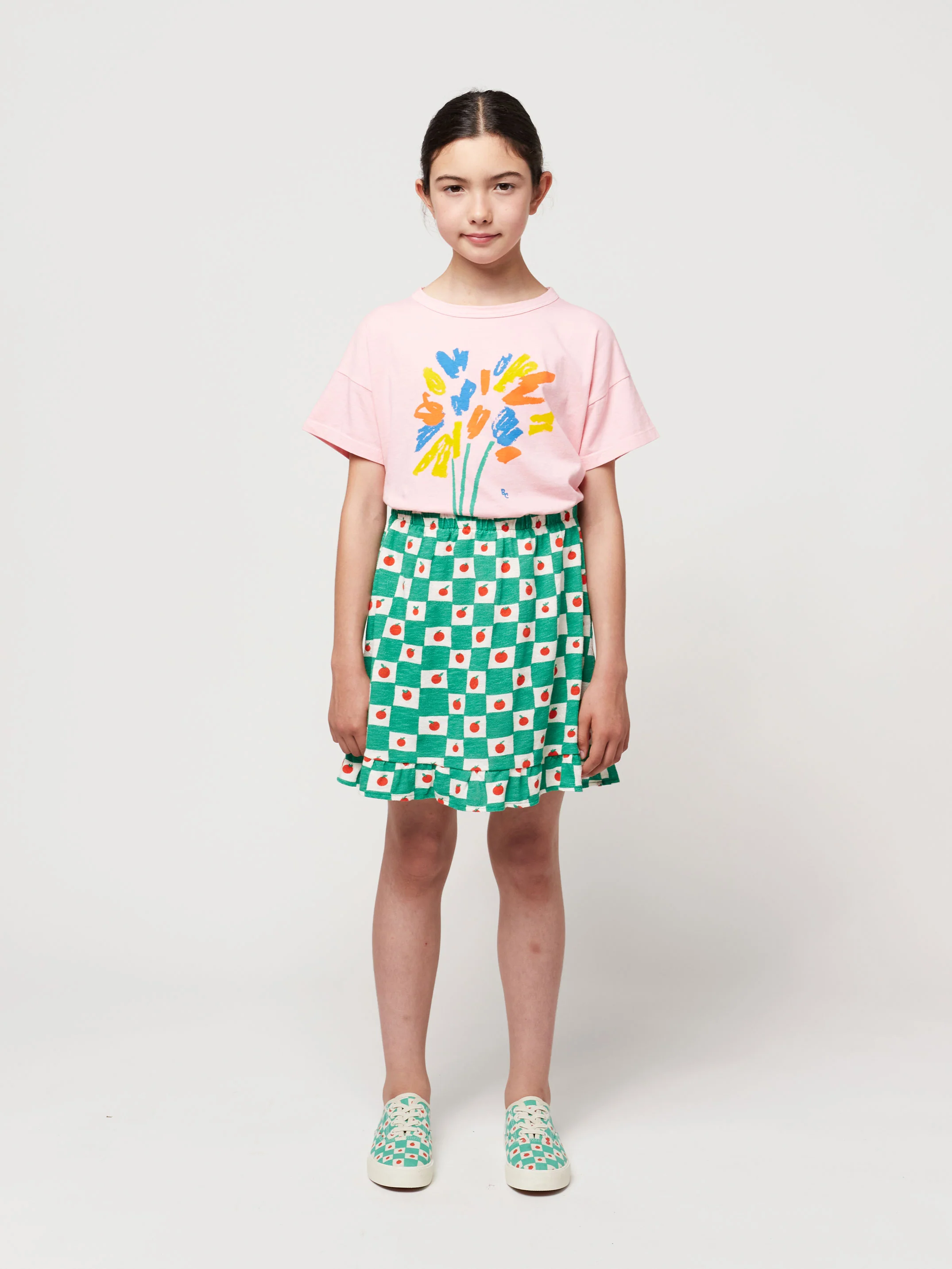 Tomato all over skirt