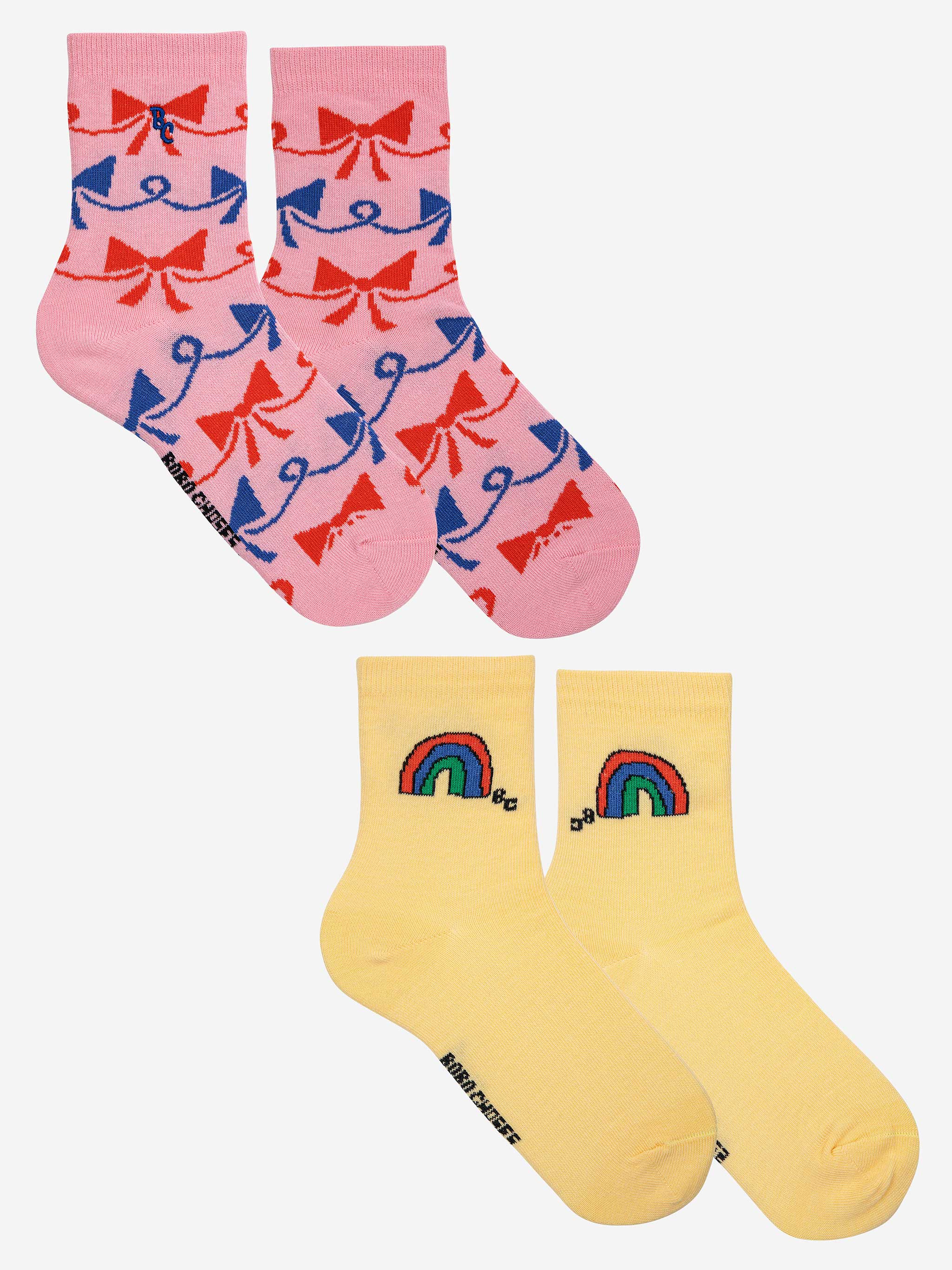 Rainbow & Ribbon Bow All Over socks pack