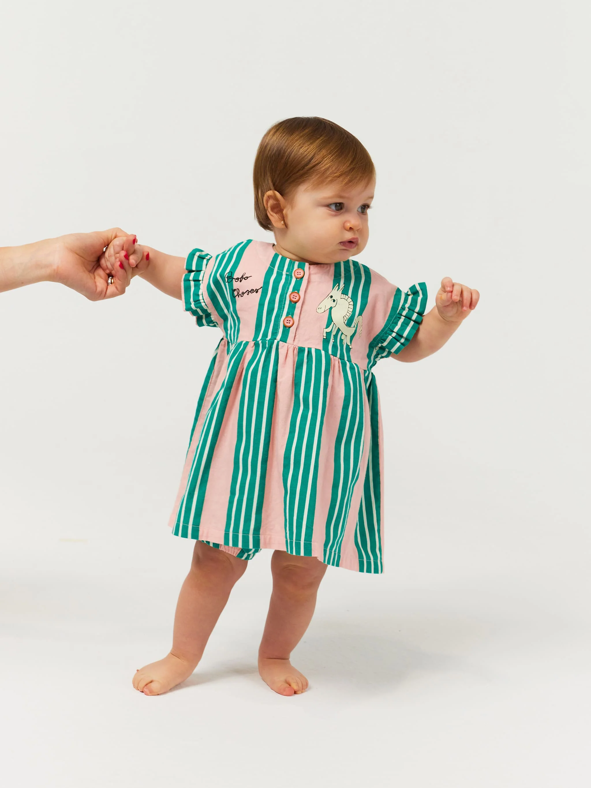 Stripes ruffle dress