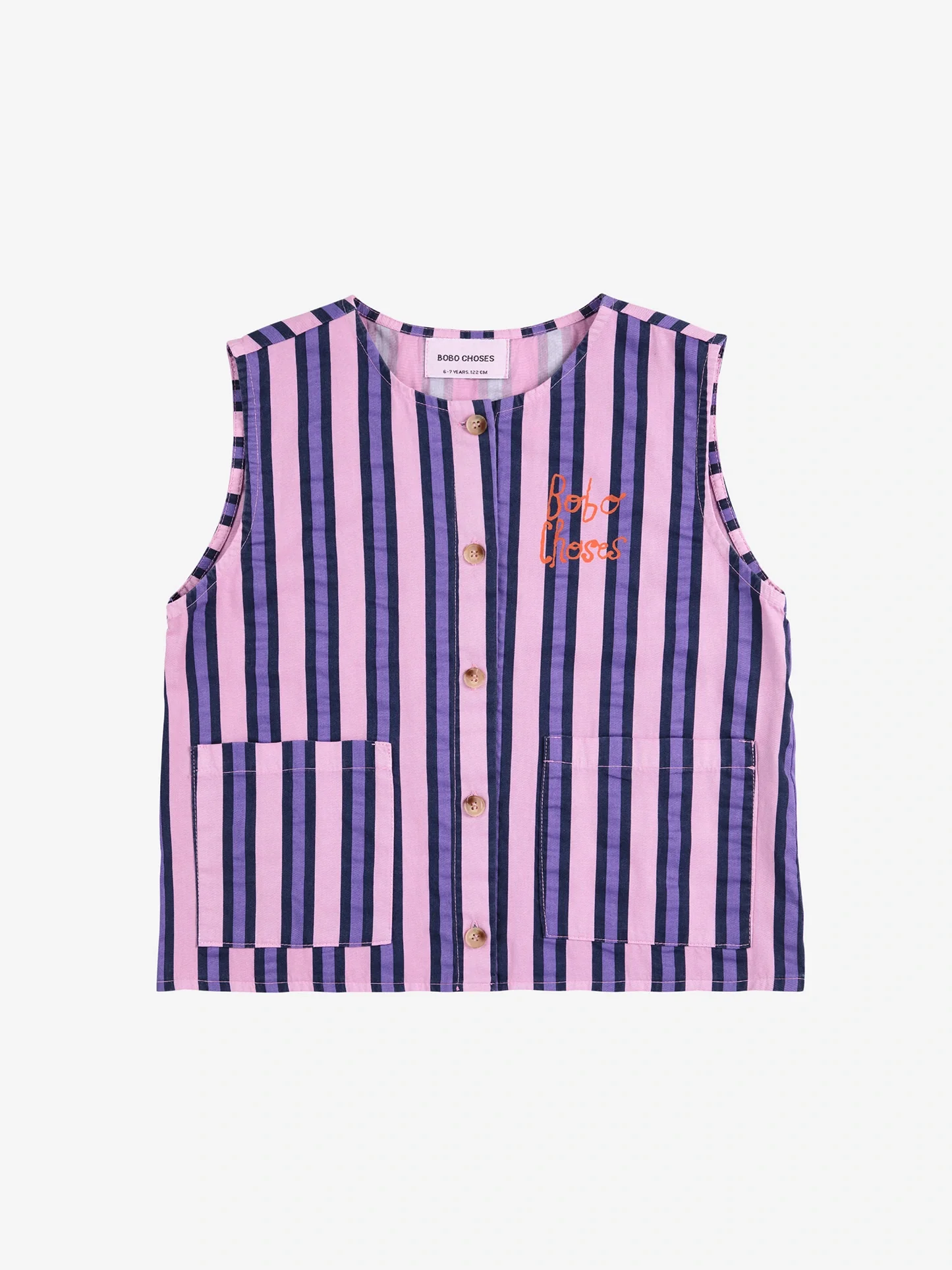 Stripes all over sleevless shirt
