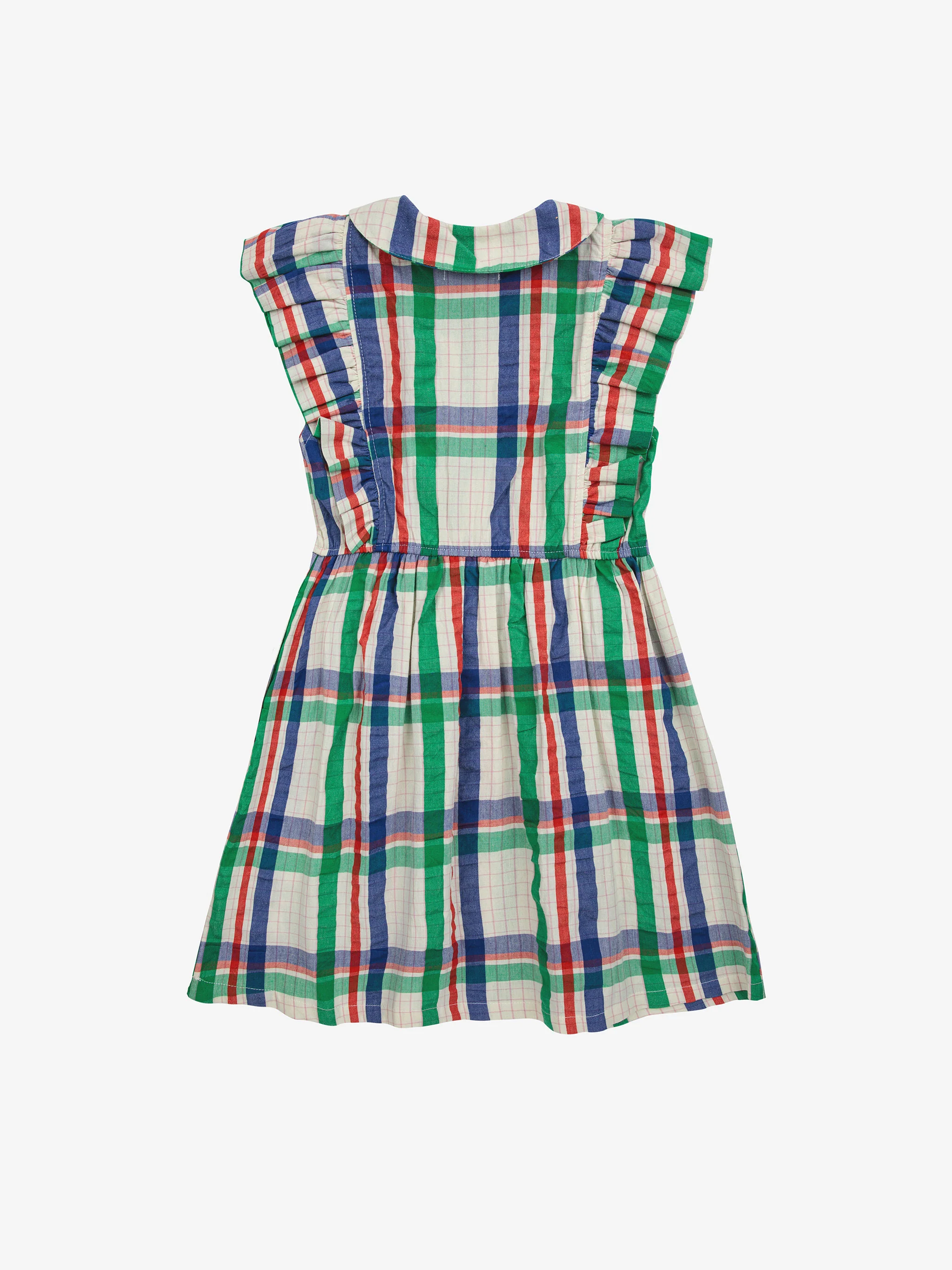 Madras Checks ruffle woven dress
